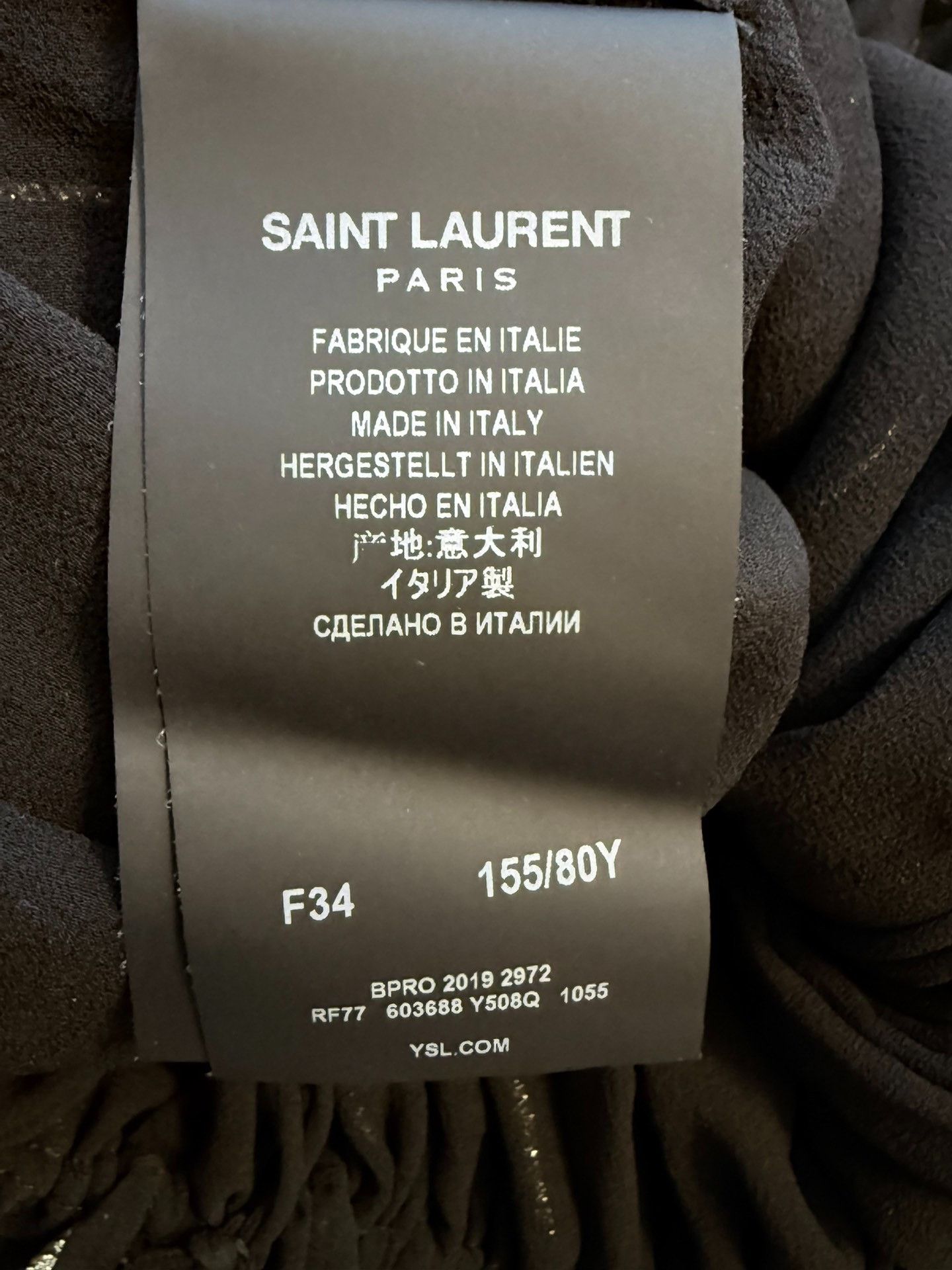 Saint Laurent Paris YSL Black Gold Striped Silk Dress Size XXS / US 00 / IT 34 - 4 Thumbnail