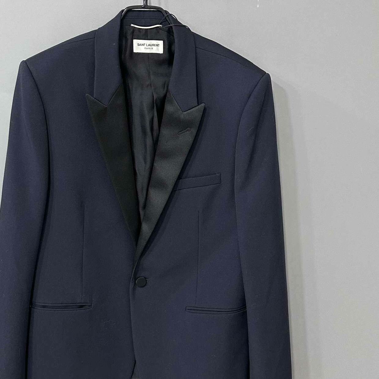 Saint Laurent Paris Saint Laurent Dark Blue Single-Button Blazer Size US M / EU 48-50 / 2 - 2 Thumbnail
