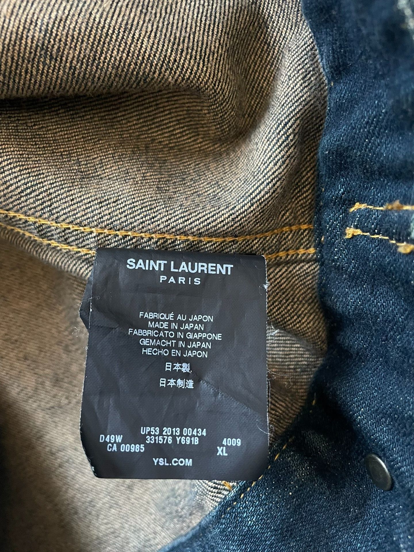 Saint Laurent Paris Saint Laurent Dark Blue Denim Jacket Size US XL / EU 56 / 4 - 6 Thumbnail