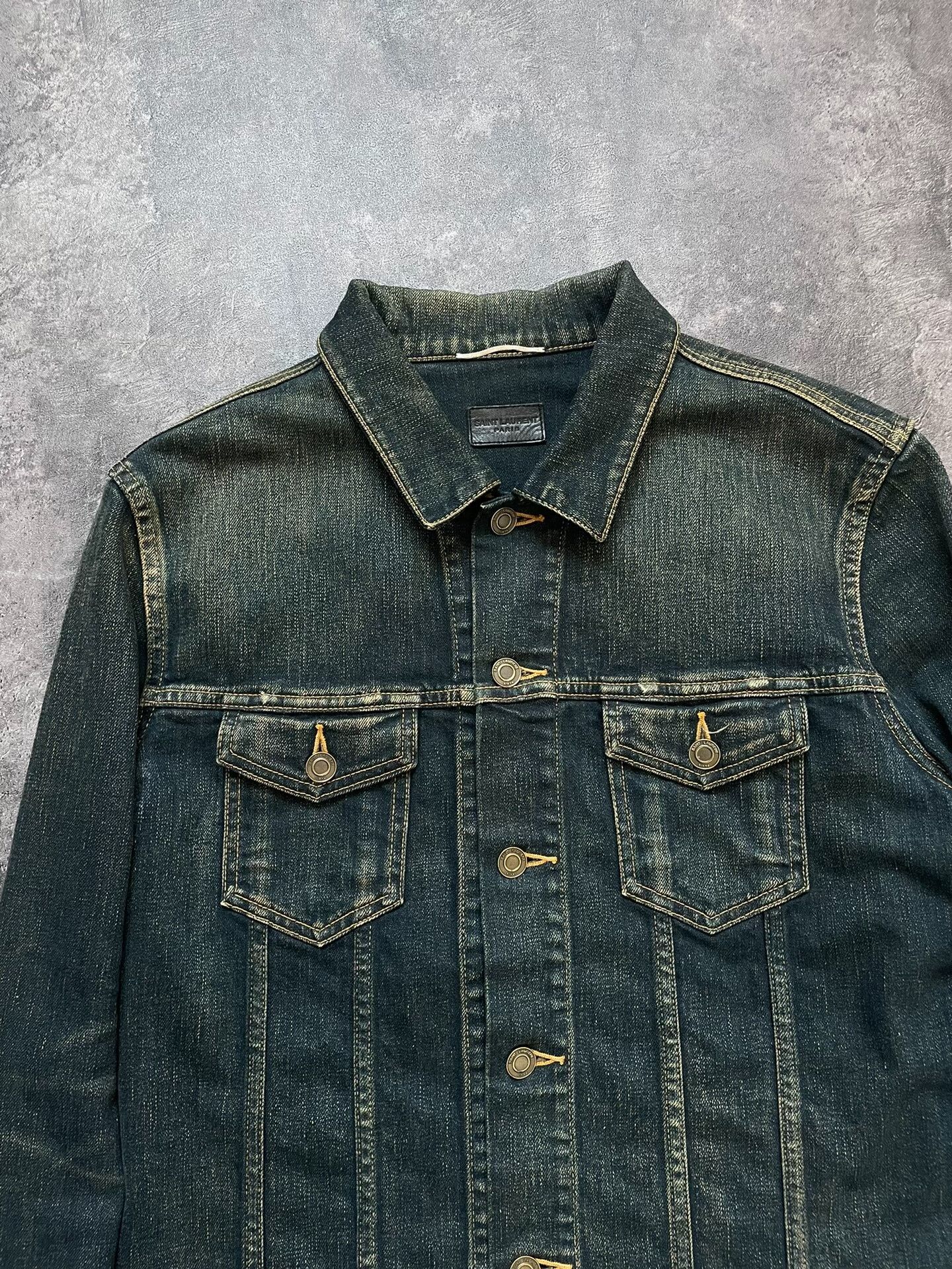 Saint Laurent Paris Saint Laurent Dark Blue Denim Jacket Size US XL / EU 56 / 4 - 2 Thumbnail