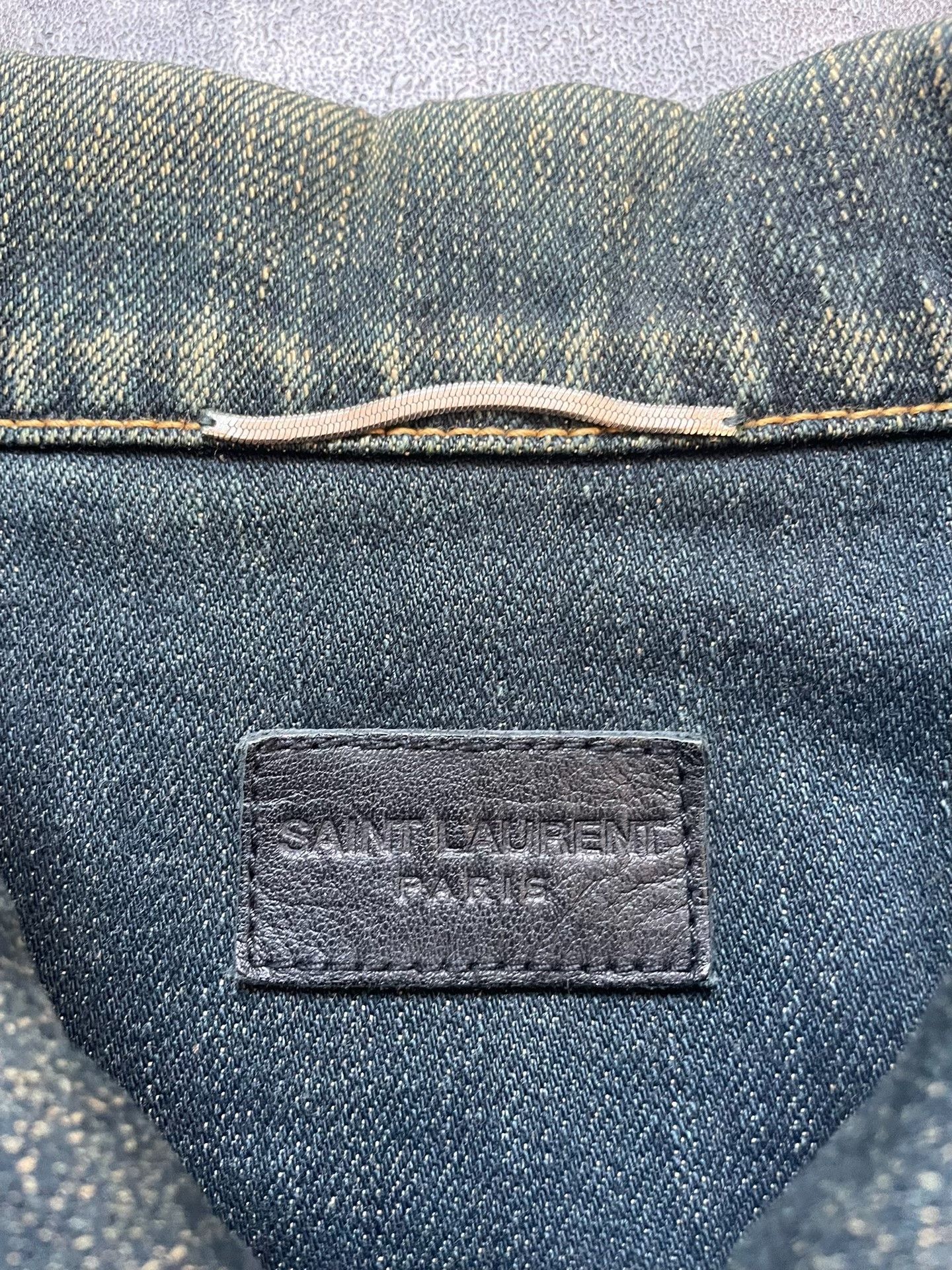 Saint Laurent Paris Saint Laurent Dark Blue Denim Jacket Size US XL / EU 56 / 4 - 5 Thumbnail