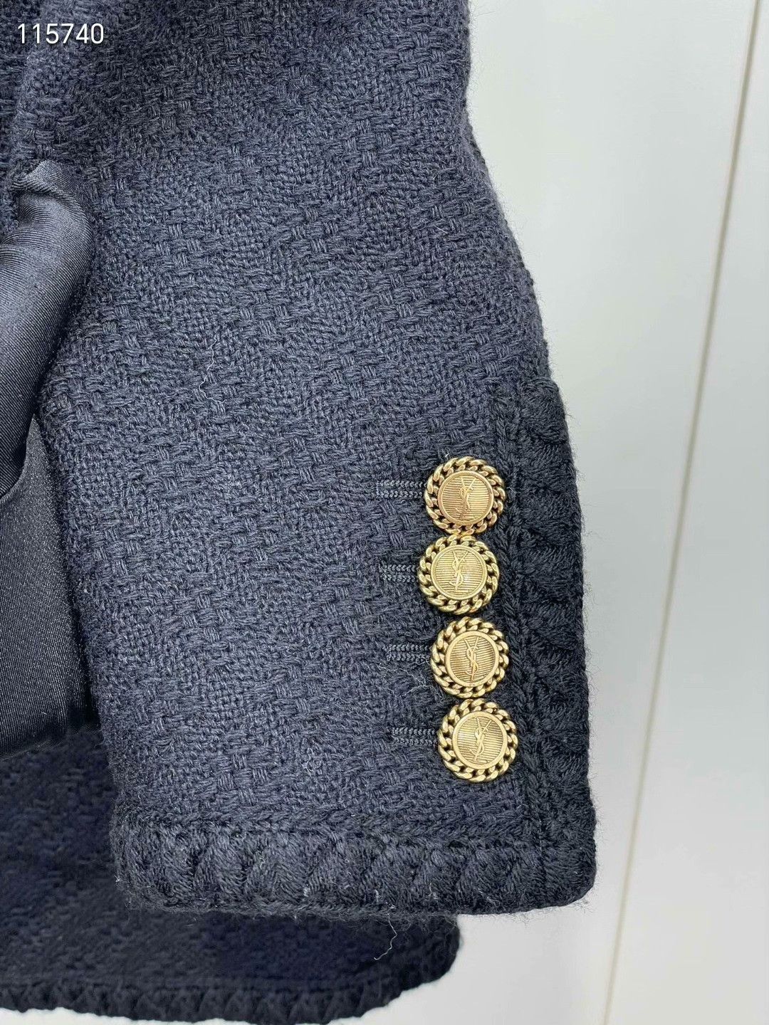 Saint Laurent Paris Saint Laurent Gold Button Tweed Coat Size XXS / US 00 / IT 34 - 3 Thumbnail