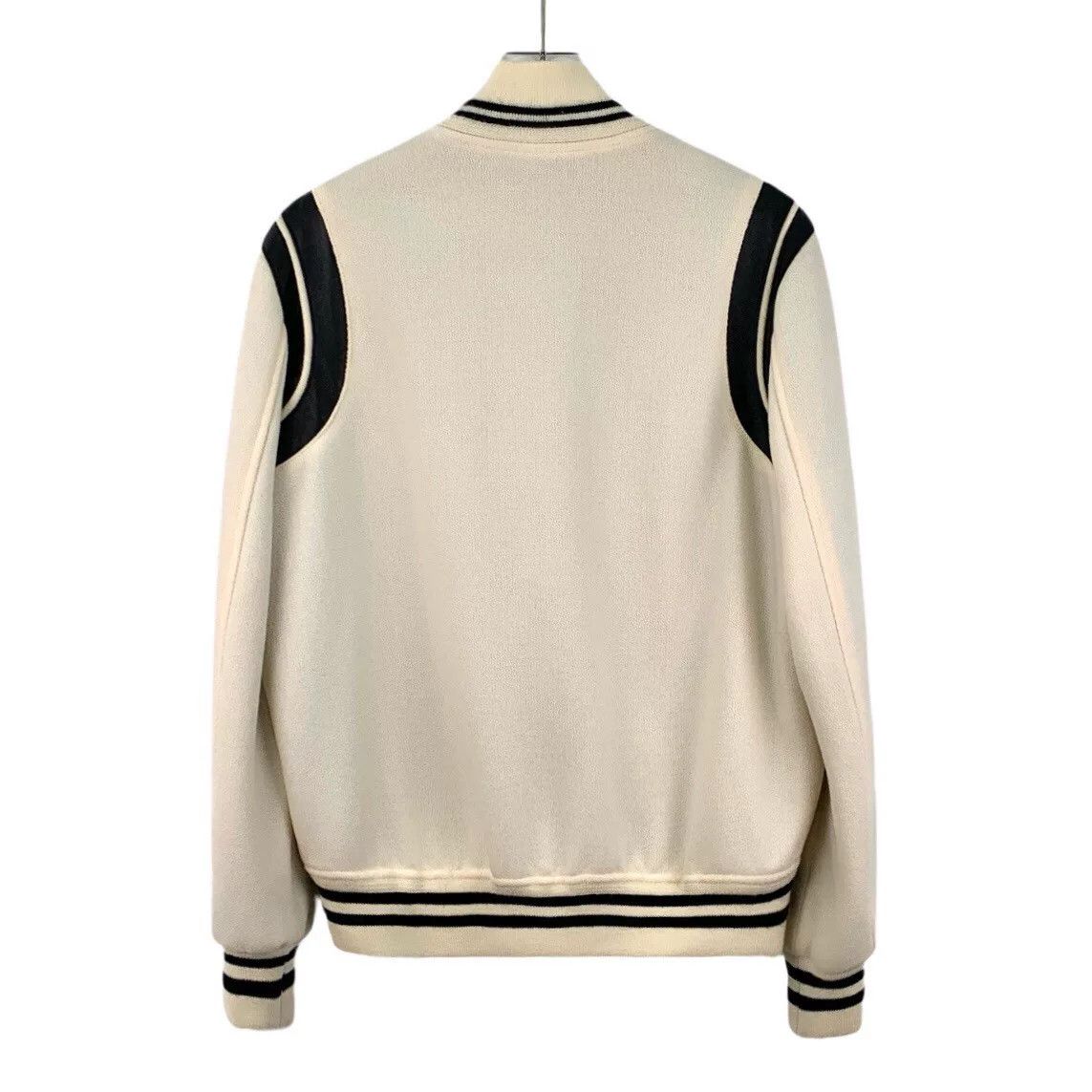 Saint Laurent Paris Saint Laurent Cream Baseball Jacket Size US S / EU 44-46 / 1 - 2 Thumbnail