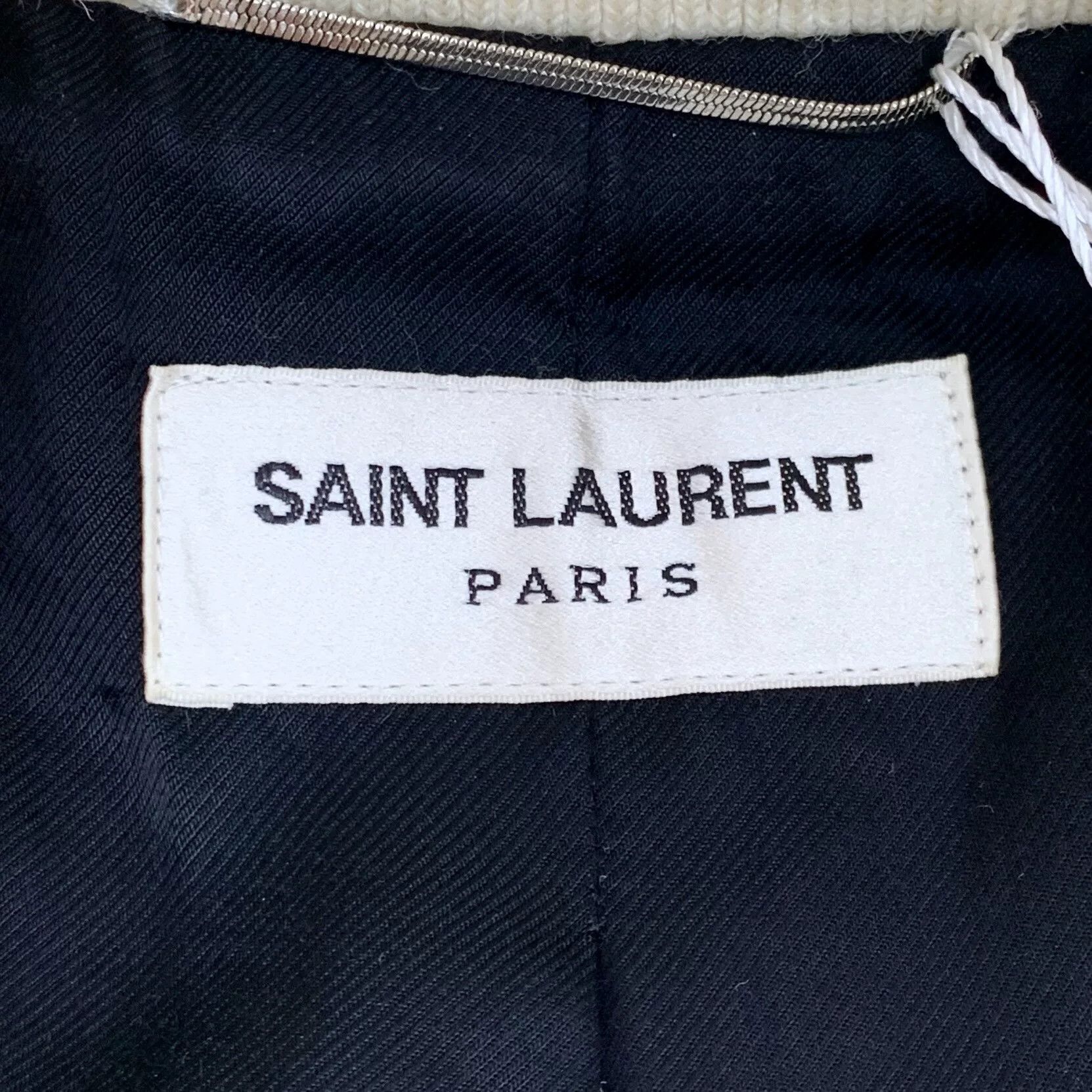 Saint Laurent Paris Saint Laurent Cream Baseball Jacket Size US S / EU 44-46 / 1 - 5 Thumbnail