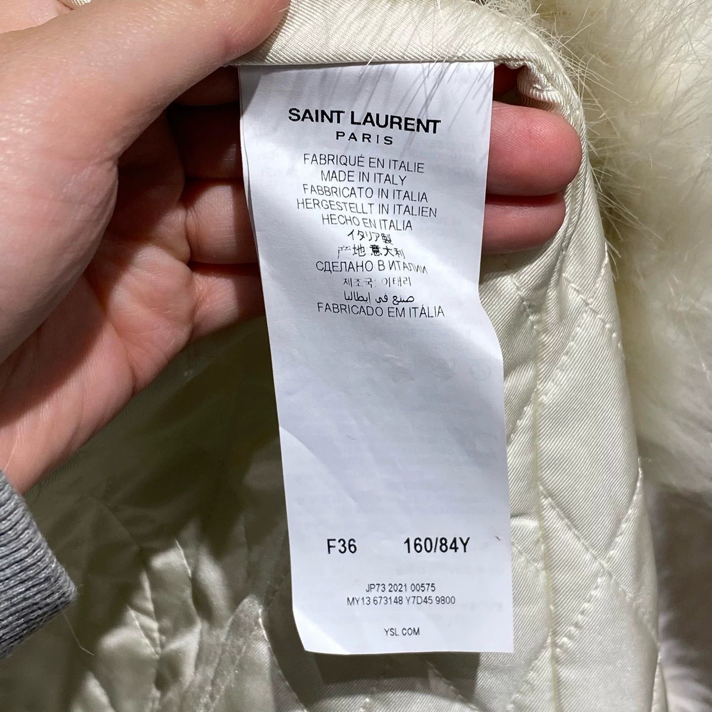 Saint Laurent Paris Saint Laurent White Fur Coat Size XS / US 0-2 / IT 36-38 - 4 Thumbnail