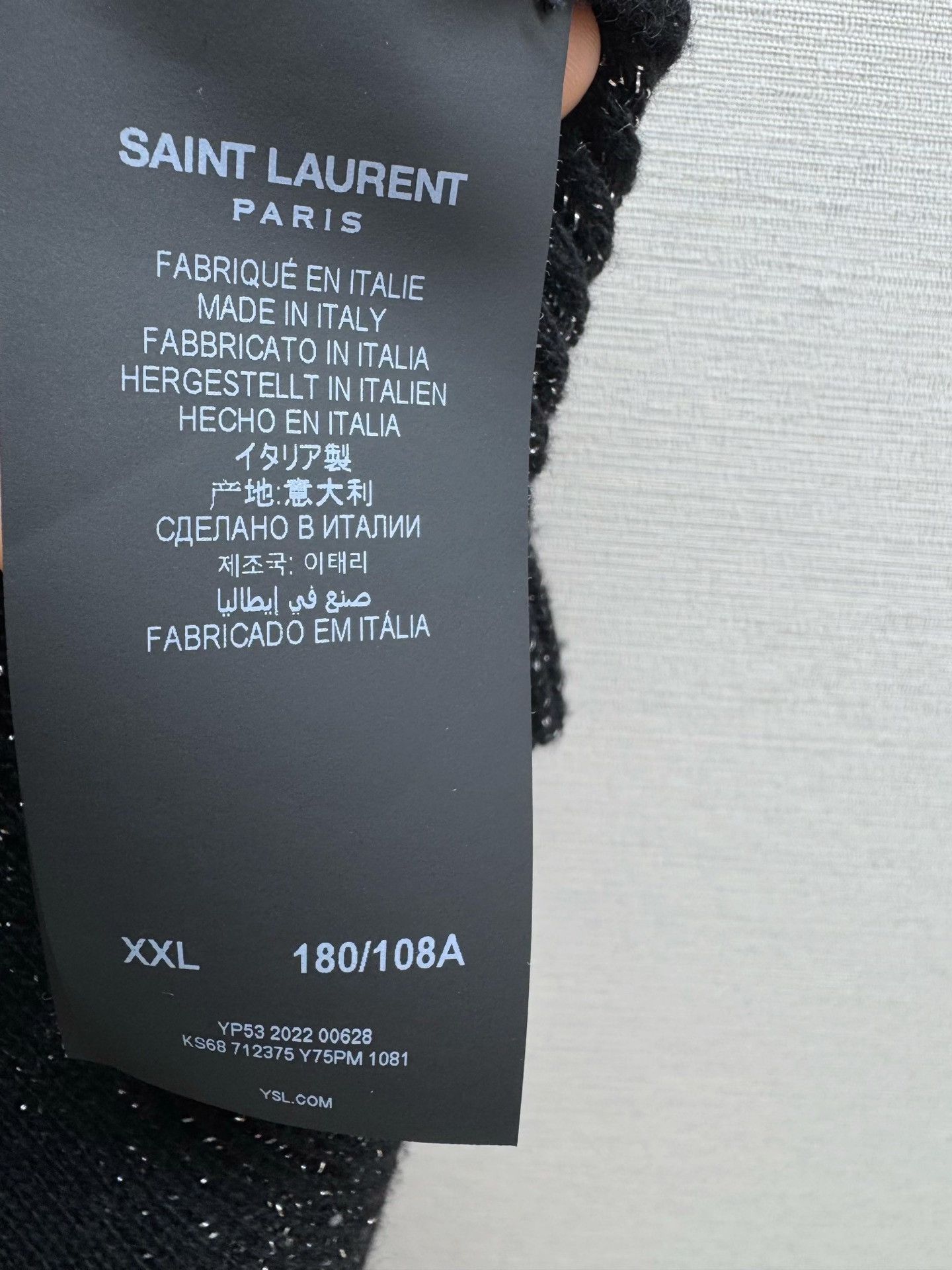Saint Laurent Paris Saint Laurent Black Gold Logo Cardigan Size US XXL / EU 58 / 5 - 5 Thumbnail