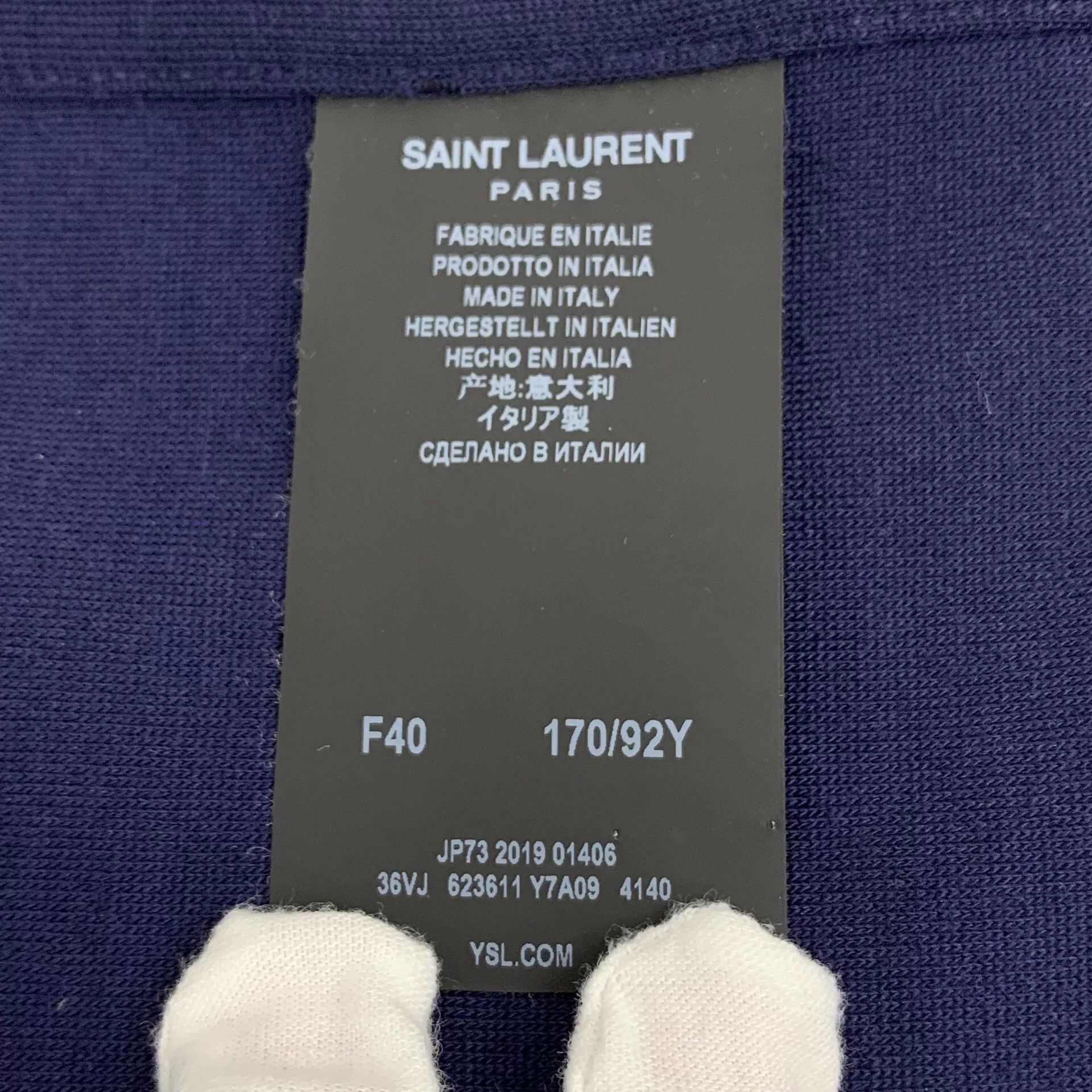 Saint Laurent Paris Saint Laurent Dark Blue Logo Jacket Size M / US 6-8 / IT 42-44 - 6 Thumbnail