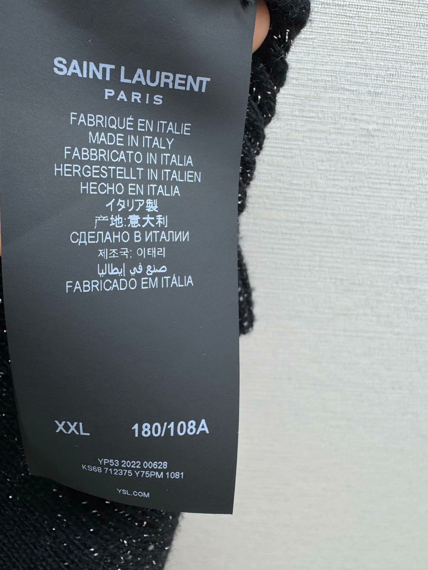 Saint Laurent Paris Saint Laurent Black Cardigan with Gold YSL Pin Size US XXL / EU 58 / 5 - 4 Thumbnail
