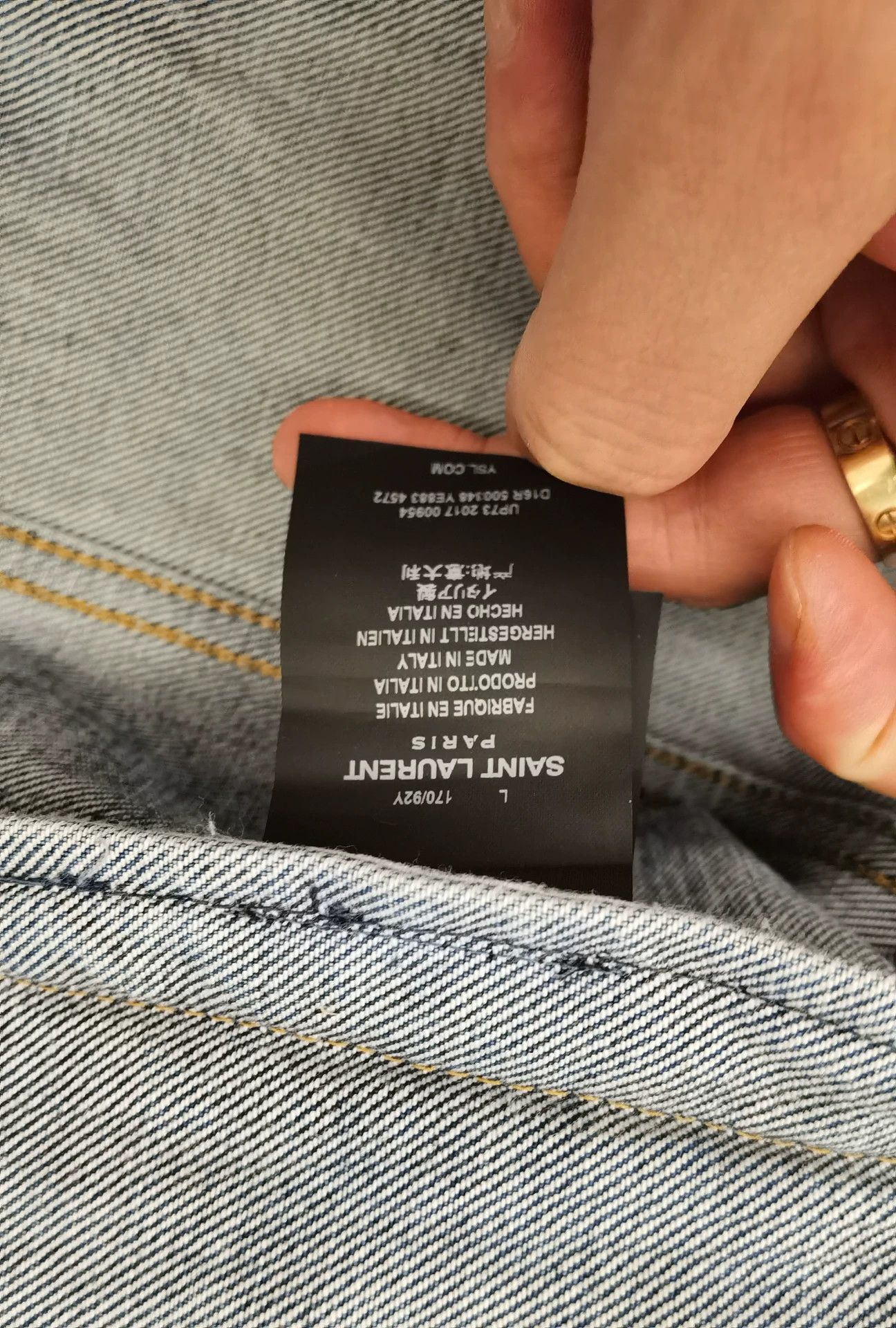 Saint Laurent Paris Saint Laurent Distressed Denim Jacket Size US L / EU 52-54 / 3 - 3 Thumbnail