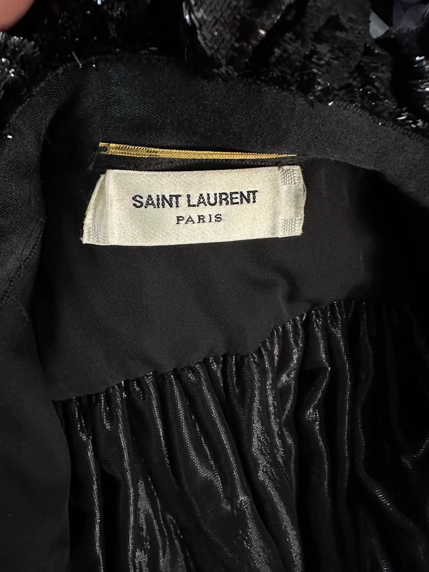 Saint Laurent Paris Saint Laurent YSL Velvet Ruffled Blouse Size XS / US 0-2 / IT 36-38 - 5 Thumbnail