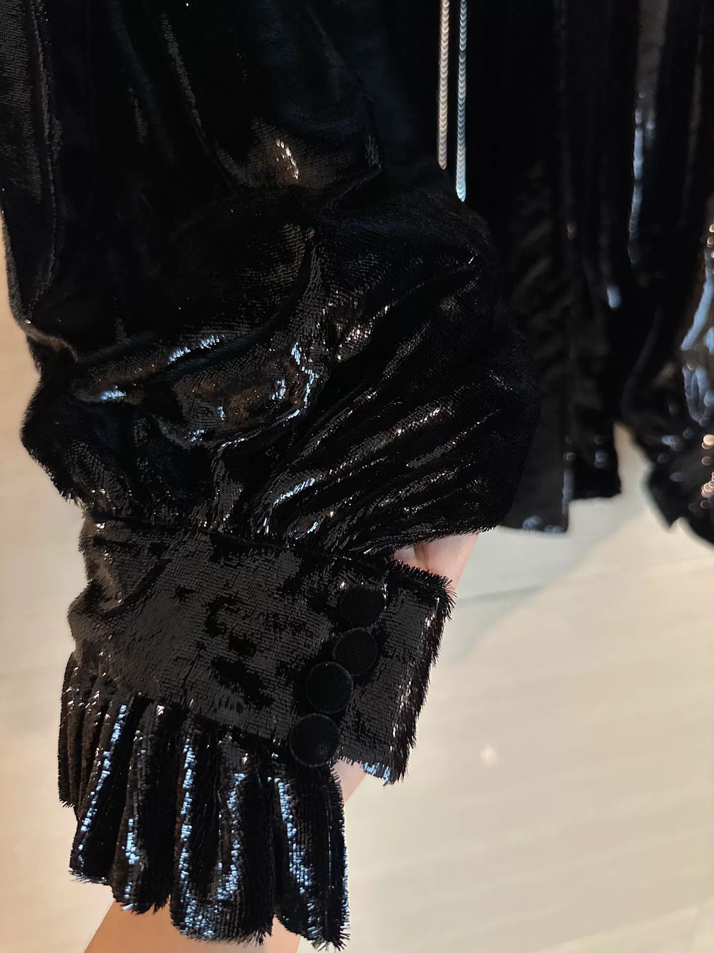 Saint Laurent Paris Saint Laurent YSL Velvet Ruffled Blouse Size XS / US 0-2 / IT 36-38 - 3 Thumbnail