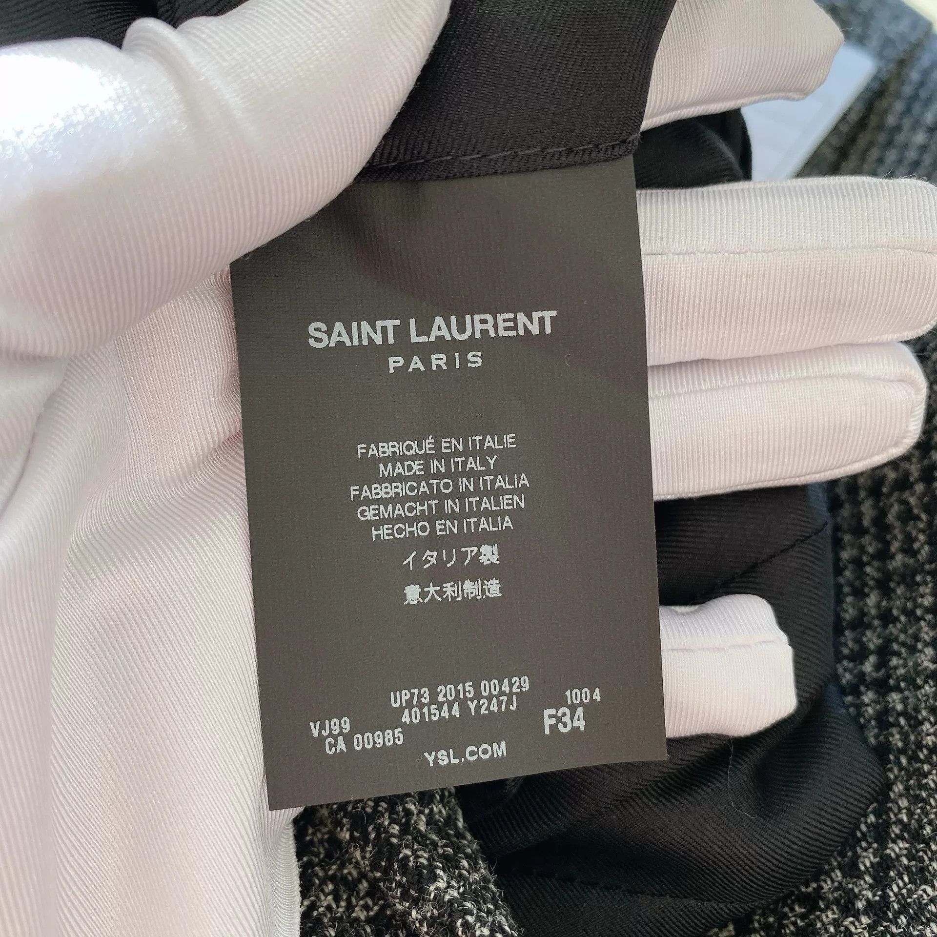 Saint Laurent Paris Saint Laurent Gray Houndstooth Blazer Size XS / US 0-2 / IT 36-38 - 7 Thumbnail