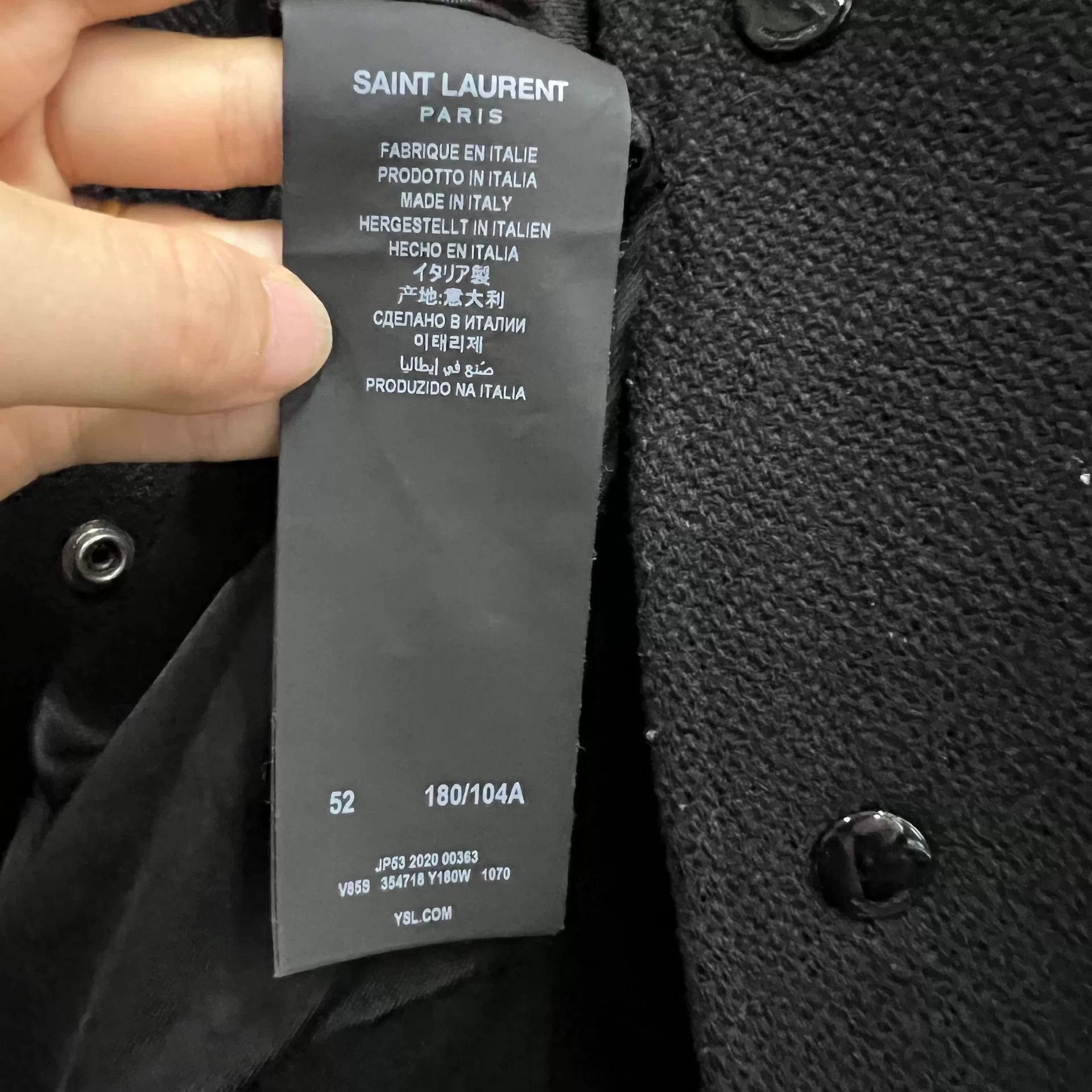 Saint Laurent Paris Saint Laurent Black Striped Baseball Jacket Size US L / EU 52-54 / 3 - 4 Thumbnail