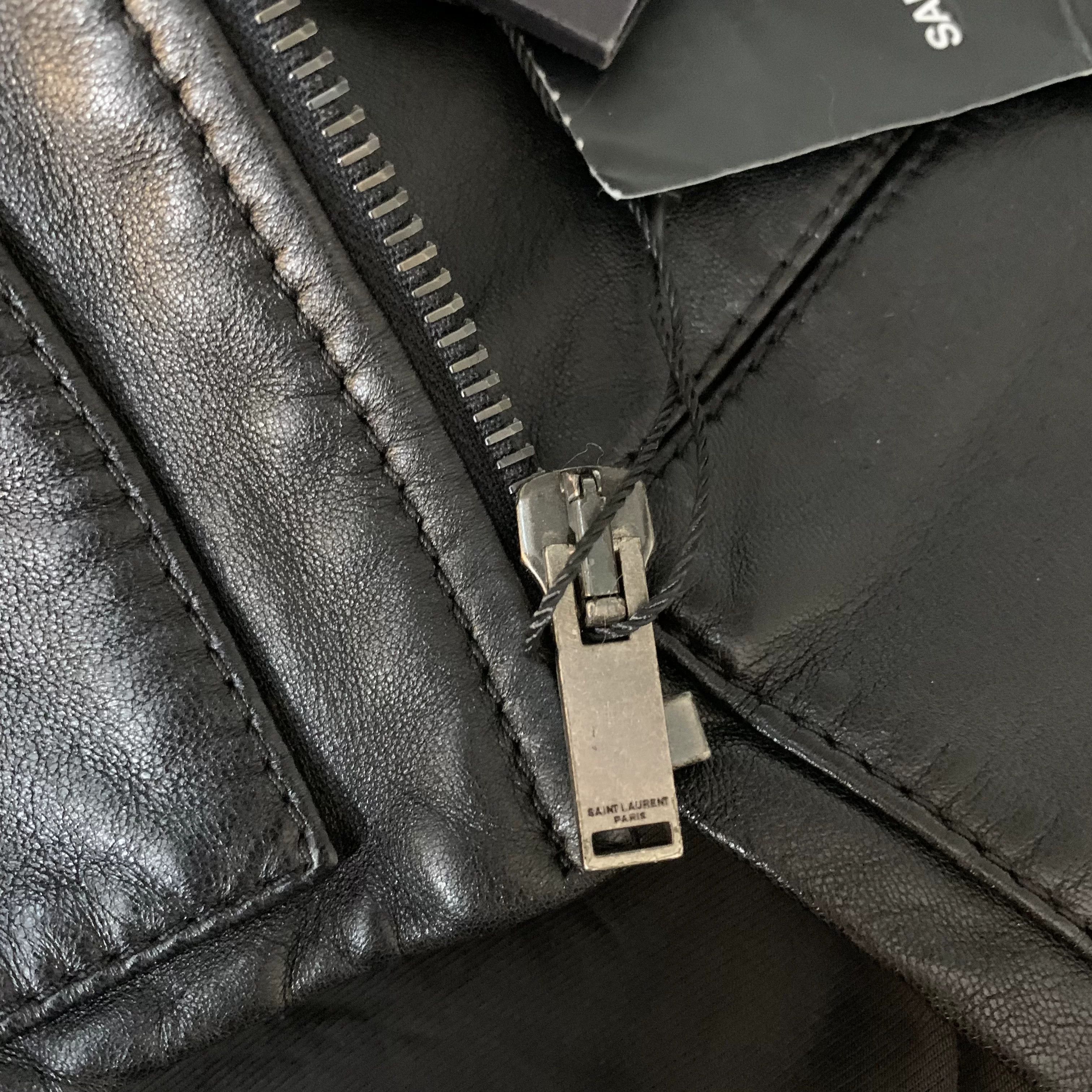 Saint Laurent Paris Saint Laurent Black Leather Jacket Size XXS / US 00 / IT 34 - 4 Thumbnail