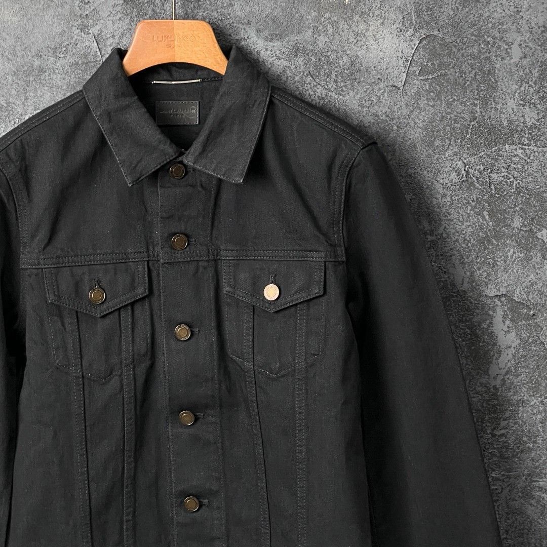 Saint Laurent Paris Saint Laurent Black Cotton Denim Jacket Size US S / EU 44-46 / 1 - 3 Thumbnail