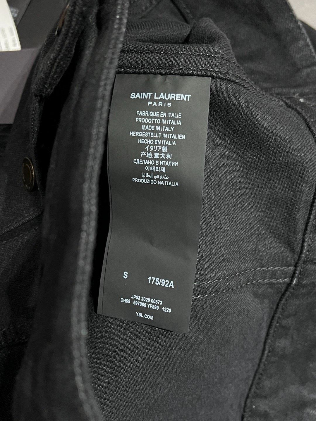 Saint Laurent Paris Saint Laurent Black Cotton Denim Jacket Size US S / EU 44-46 / 1 - 7 Thumbnail
