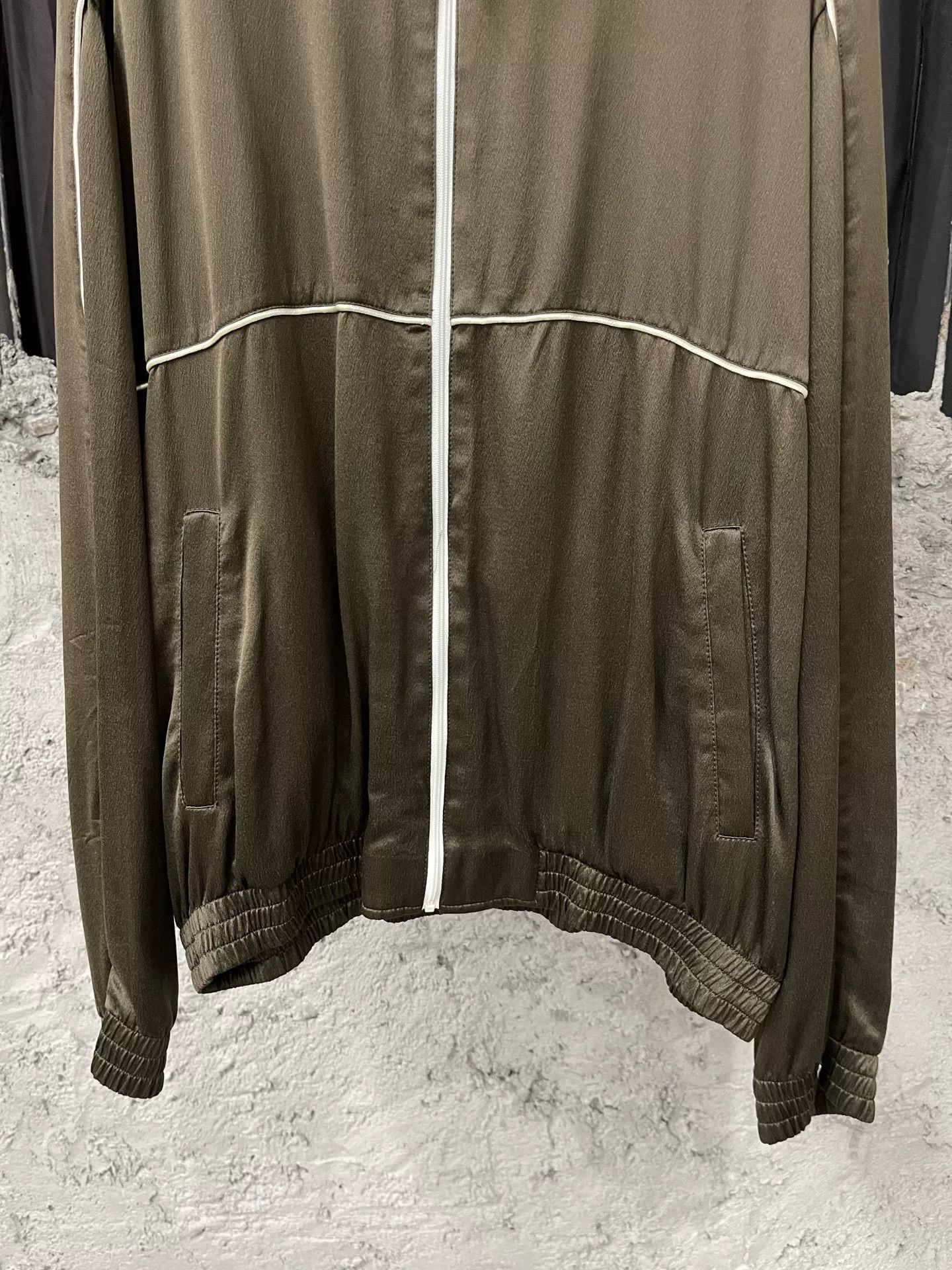 Saint Laurent Paris Olive Green Saint Laurent Satin Jacket Size US L / EU 52-54 / 3 - 4 Thumbnail