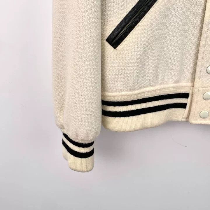 Saint Laurent Paris YSL Beige Striped Wool Jacket Size US S / EU 44-46 / 1 - 4 Thumbnail