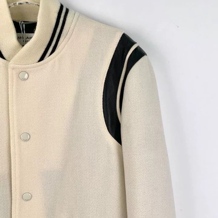 Saint Laurent Paris YSL Beige Striped Wool Jacket Size US S / EU 44-46 / 1 - 3 Thumbnail