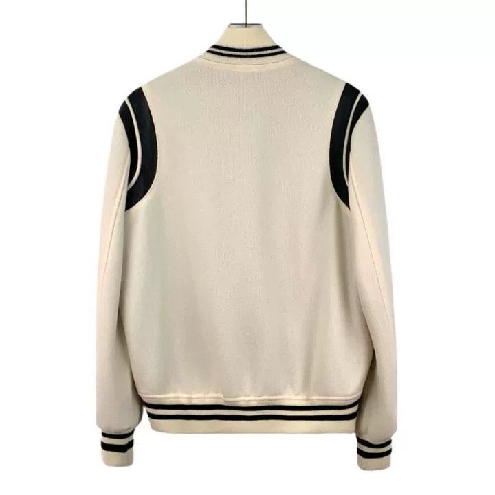 Saint Laurent Paris YSL Beige Striped Wool Jacket Size US S / EU 44-46 / 1 - 2 Thumbnail