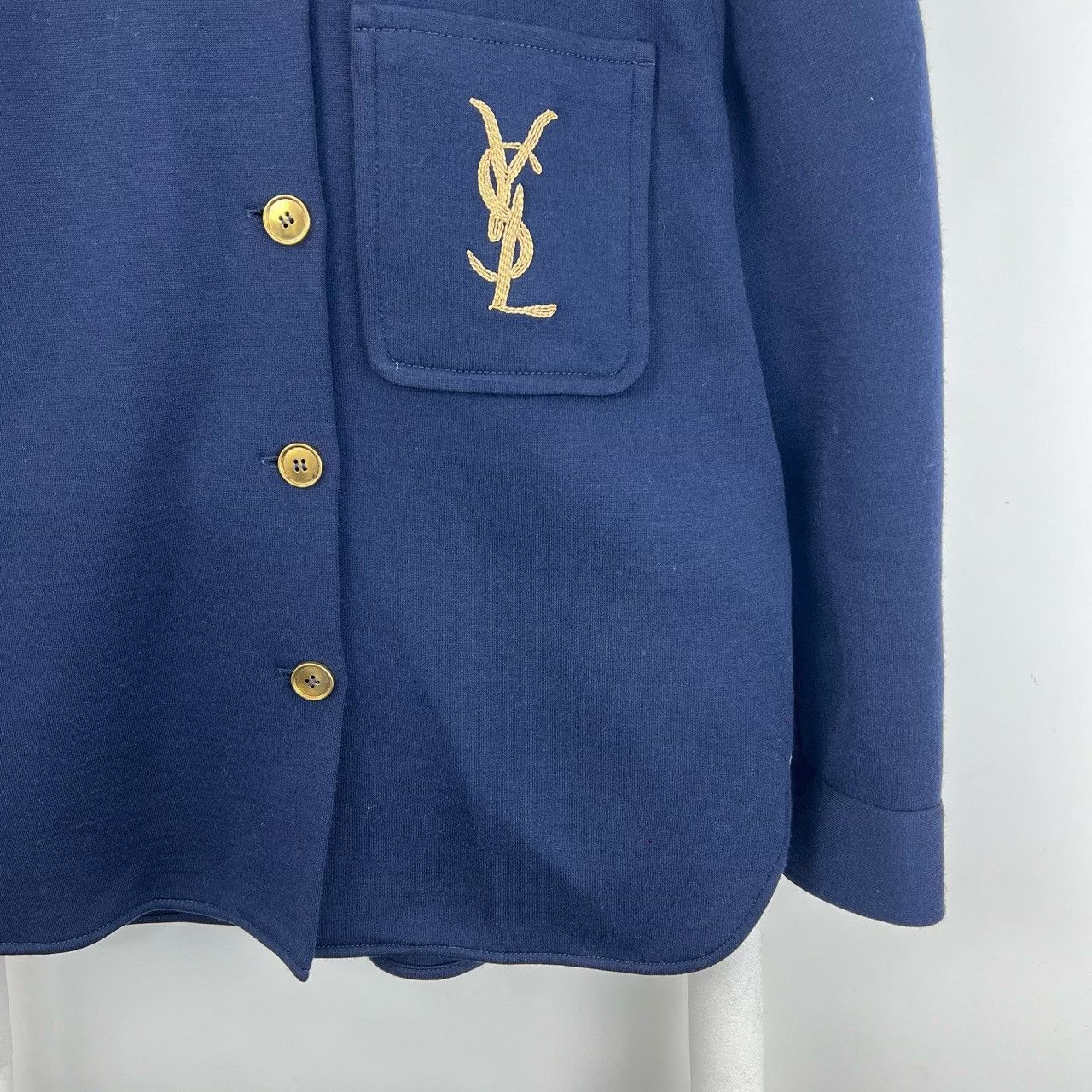 Saint Laurent Paris Saint Laurent Blue YSL Embroidery Jacket Size US M / EU 48-50 / 2 - 6 Thumbnail