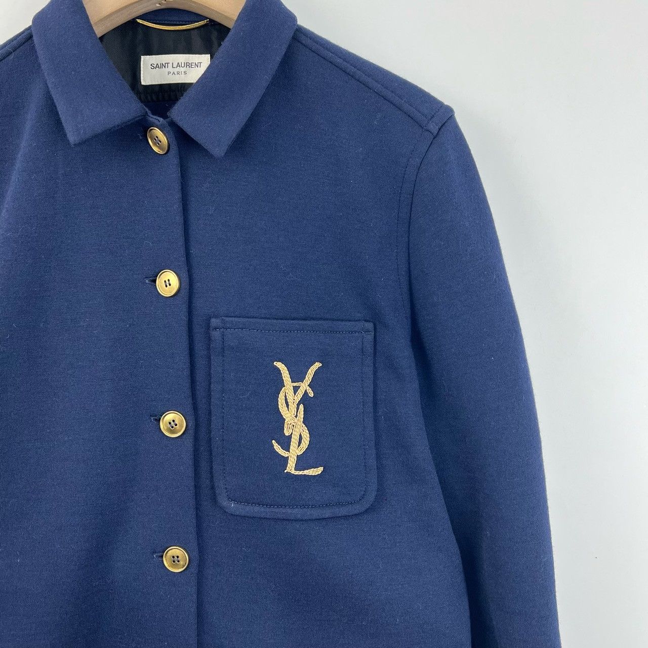 Saint Laurent Paris Saint Laurent Blue YSL Embroidery Jacket Size US M / EU 48-50 / 2 - 5 Thumbnail
