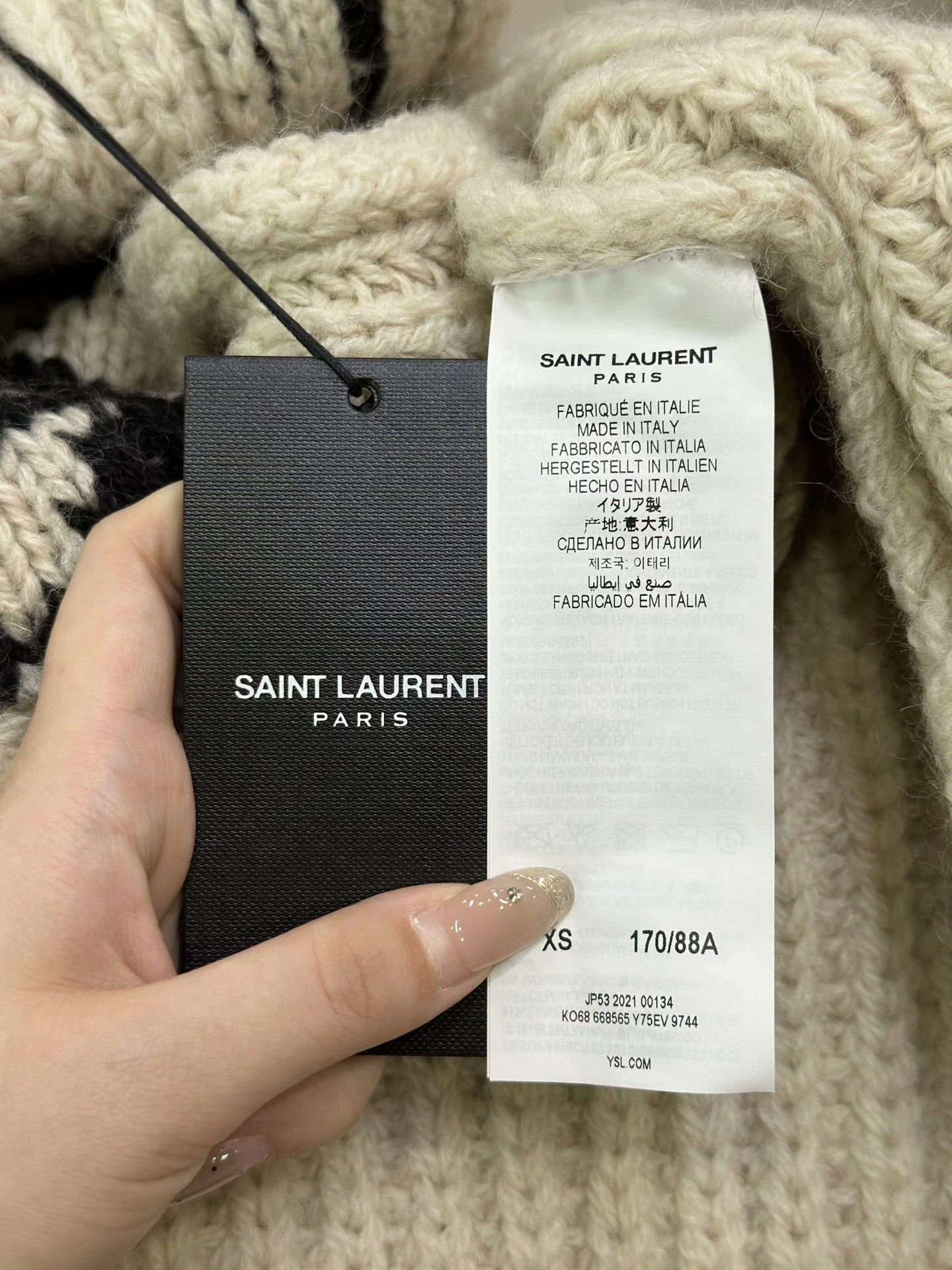 Saint Laurent Paris Saint Laurent Cream Hooded Knit Cardigan Size US M / EU 48-50 / 2 - 6 Thumbnail