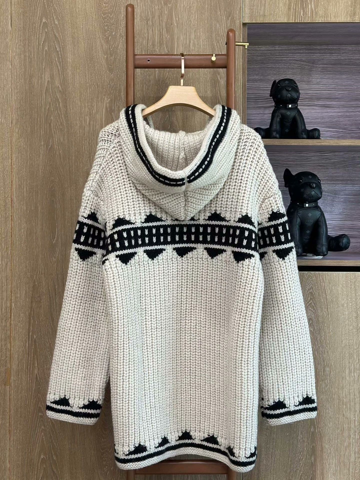 Saint Laurent Paris Saint Laurent Cream Hooded Knit Cardigan Size US M / EU 48-50 / 2 - 2 Thumbnail