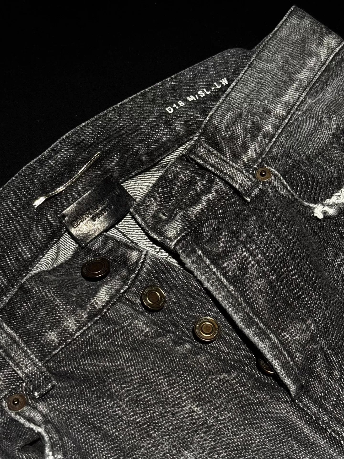 Saint Laurent Paris Saint Laurent Slim-Fit Distressed Jeans Size US 29 - 4 Thumbnail