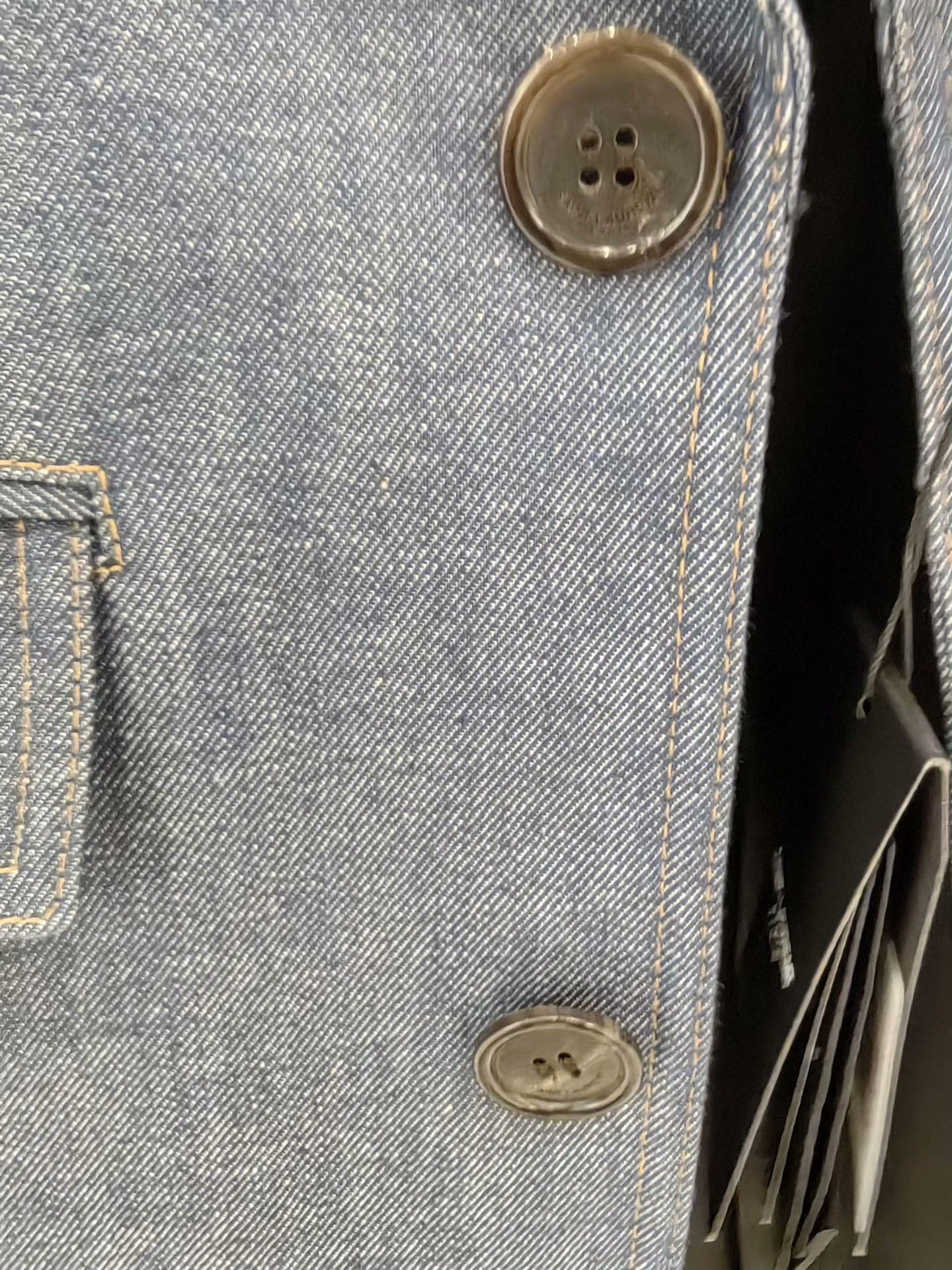 Saint Laurent Paris Saint Laurent Blue Denim Blazer Size XXS / US 00 / IT 34 - 4 Thumbnail