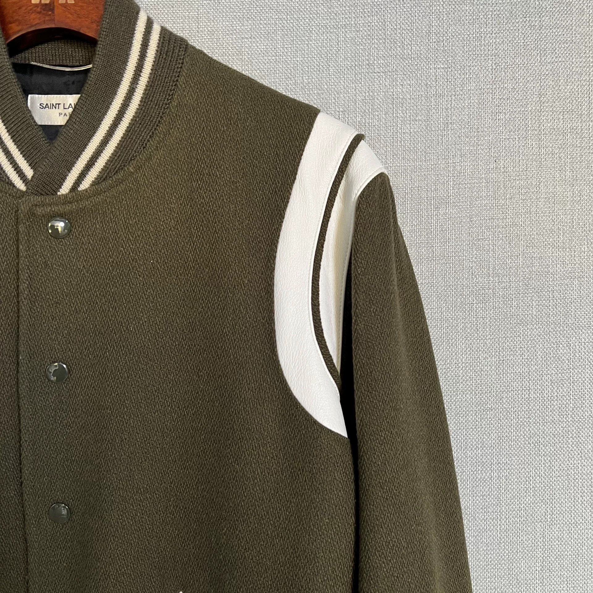 Saint Laurent Paris Saint Laurent Olive Green Wool Jacket Size US M / EU 48-50 / 2 - 3 Thumbnail