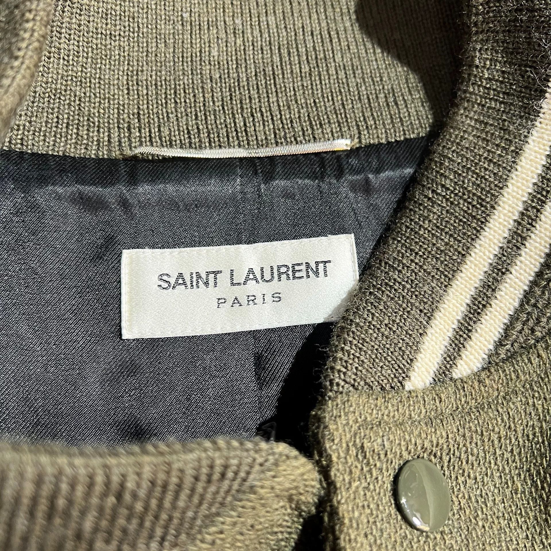 Saint Laurent Paris Saint Laurent Olive Green Wool Jacket Size US M / EU 48-50 / 2 - 4 Thumbnail