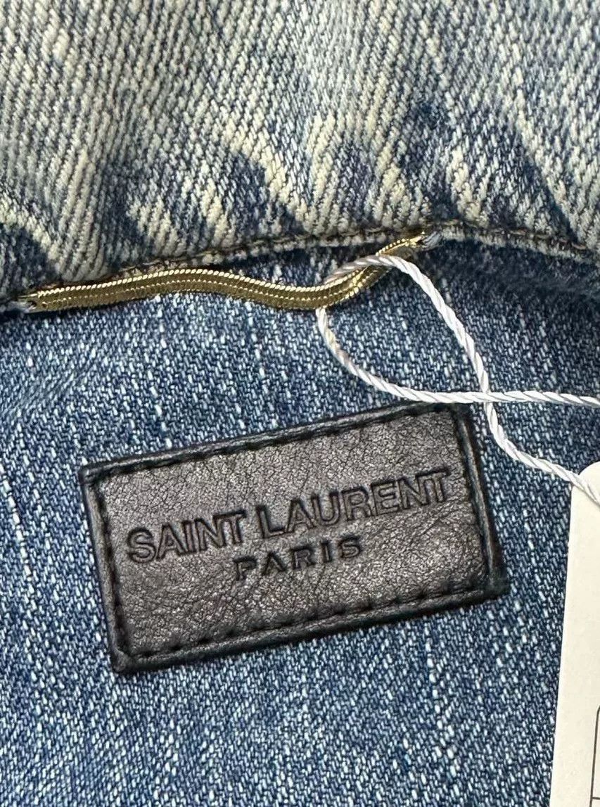 Saint Laurent Paris Saint Laurent Distressed Denim Jacket Size M / US 6-8 / IT 42-44 - 4 Thumbnail