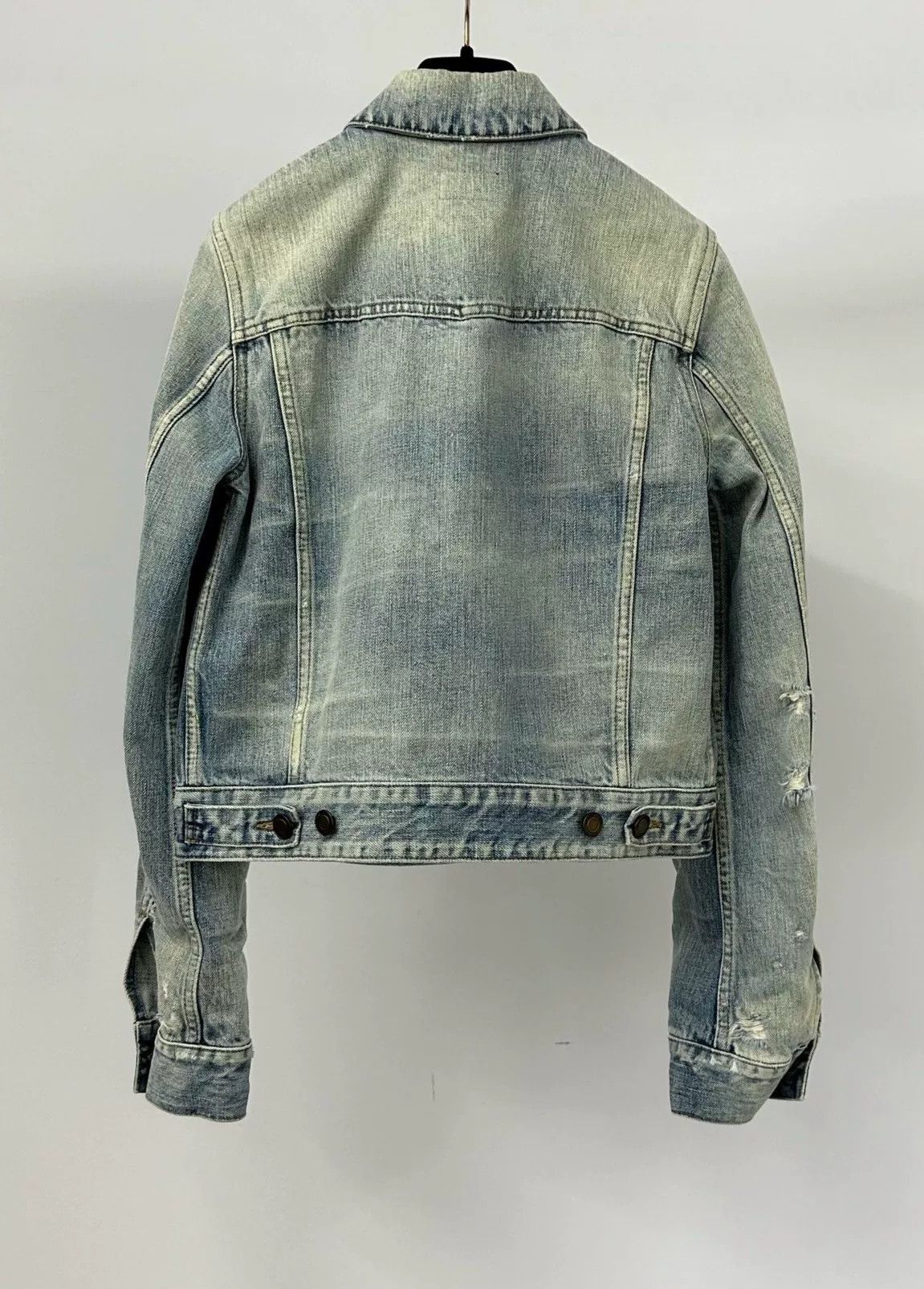 Saint Laurent Paris Saint Laurent Distressed Denim Jacket Size M / US 6-8 / IT 42-44 - 2 Thumbnail