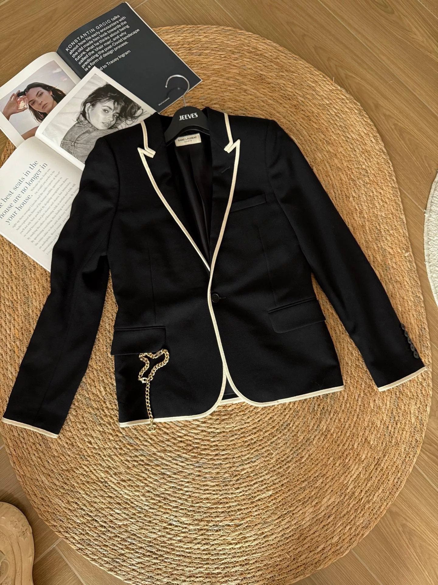 Saint Laurent Paris Saint Laurent Wool Black Blazer Size XS / US 0-2 / IT 36-38 - 2 Thumbnail