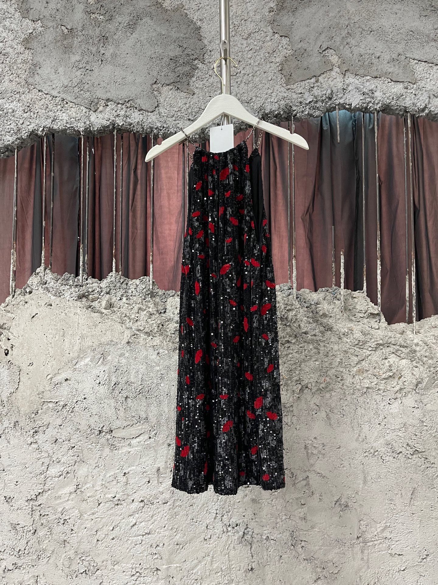 Saint Laurent Paris Saint Laurent Black Sequined Slip Dress Size XS / US 0-2 / IT 36-38 - 2 Thumbnail