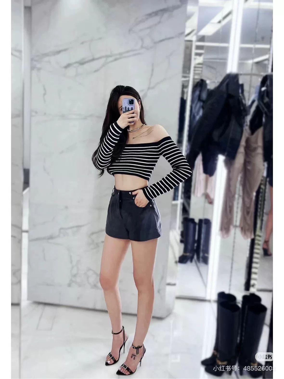 Saint Laurent Paris Saint Laurent Striped Off-Shoulder Crop Top Size XS / US 0-2 / IT 36-38 - 5 Thumbnail