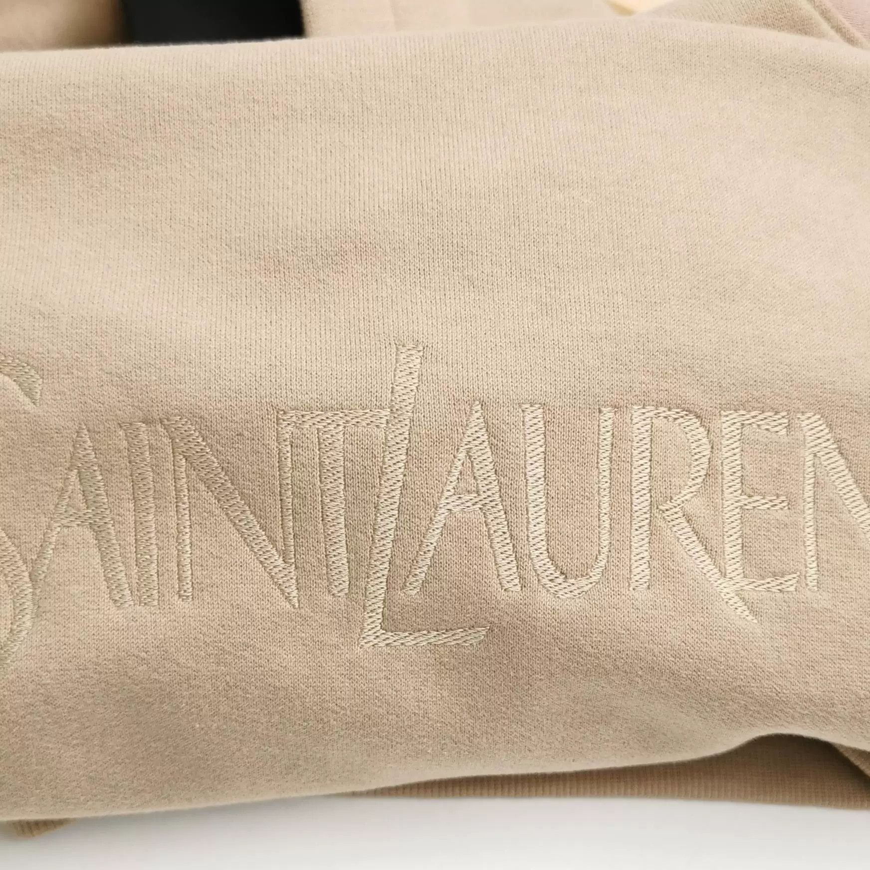 Saint Laurent Paris Saint Laurent Beige Logo Hoodie XL Size US XL / EU 56 / 4 - 3 Thumbnail