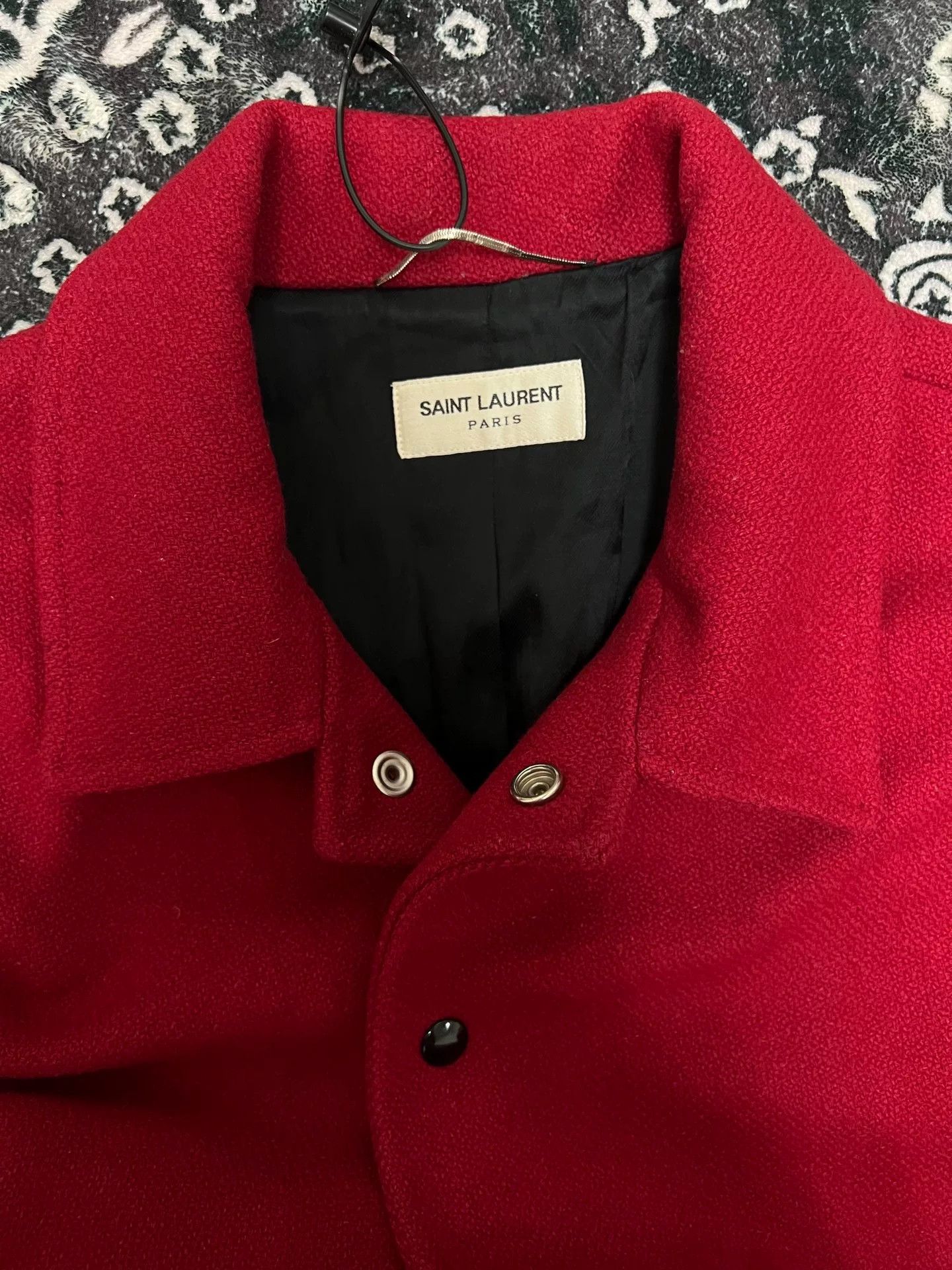 Saint Laurent Paris SAINT LAURENT Leopard Accent Red Jacket Size US M / EU 48-50 / 2 - 3 Thumbnail