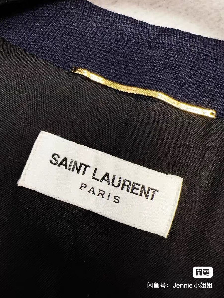 Saint Laurent Paris Saint Laurent Dark Blue Double-Breasted Blazer Size S / US 4 / IT 40 - 5 Thumbnail