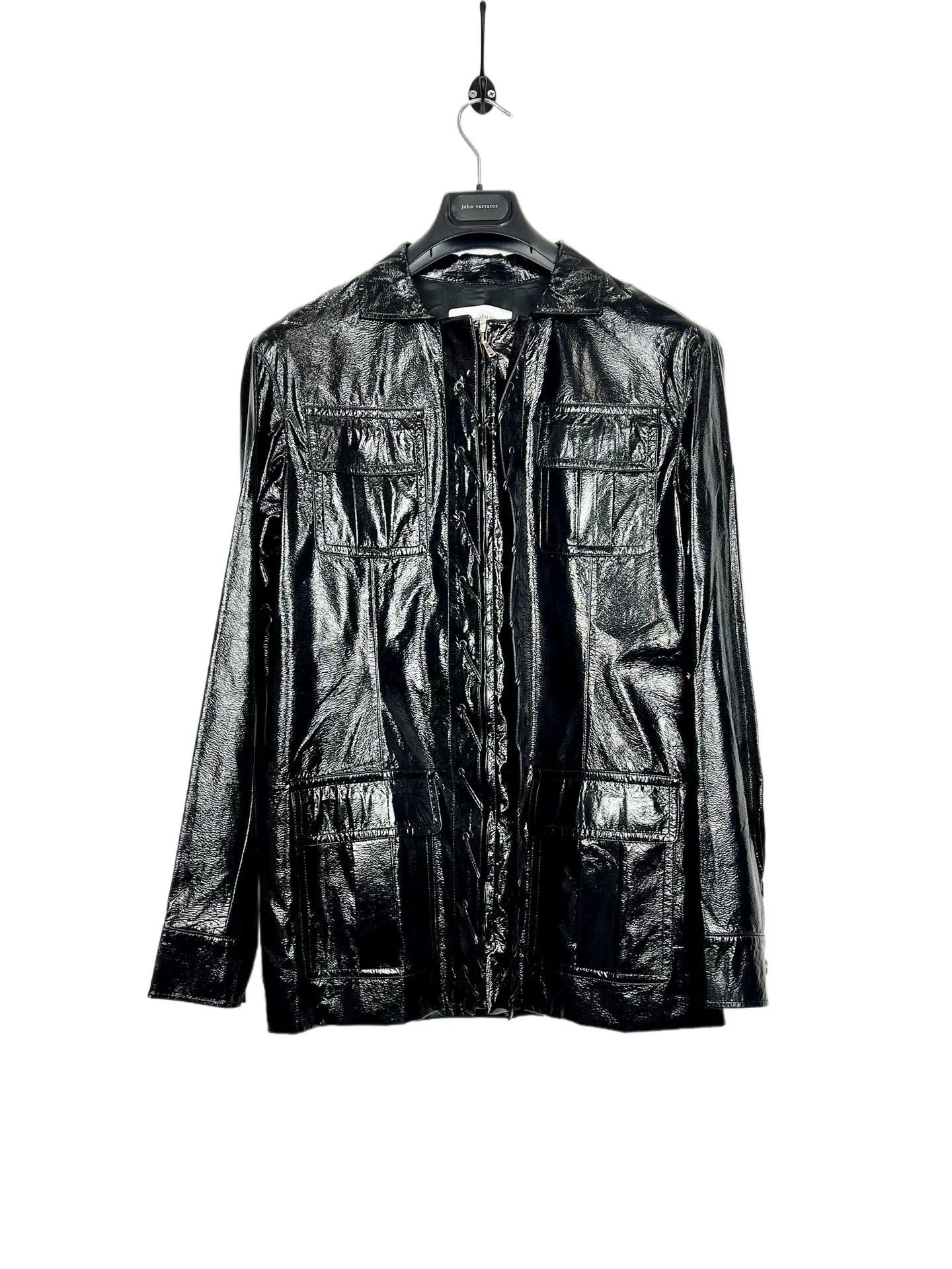 Saint Laurent Paris Yves Saint Laurent Black PU Leather Jacket Size M / US 6-8 / IT 42-44 - 2 Thumbnail