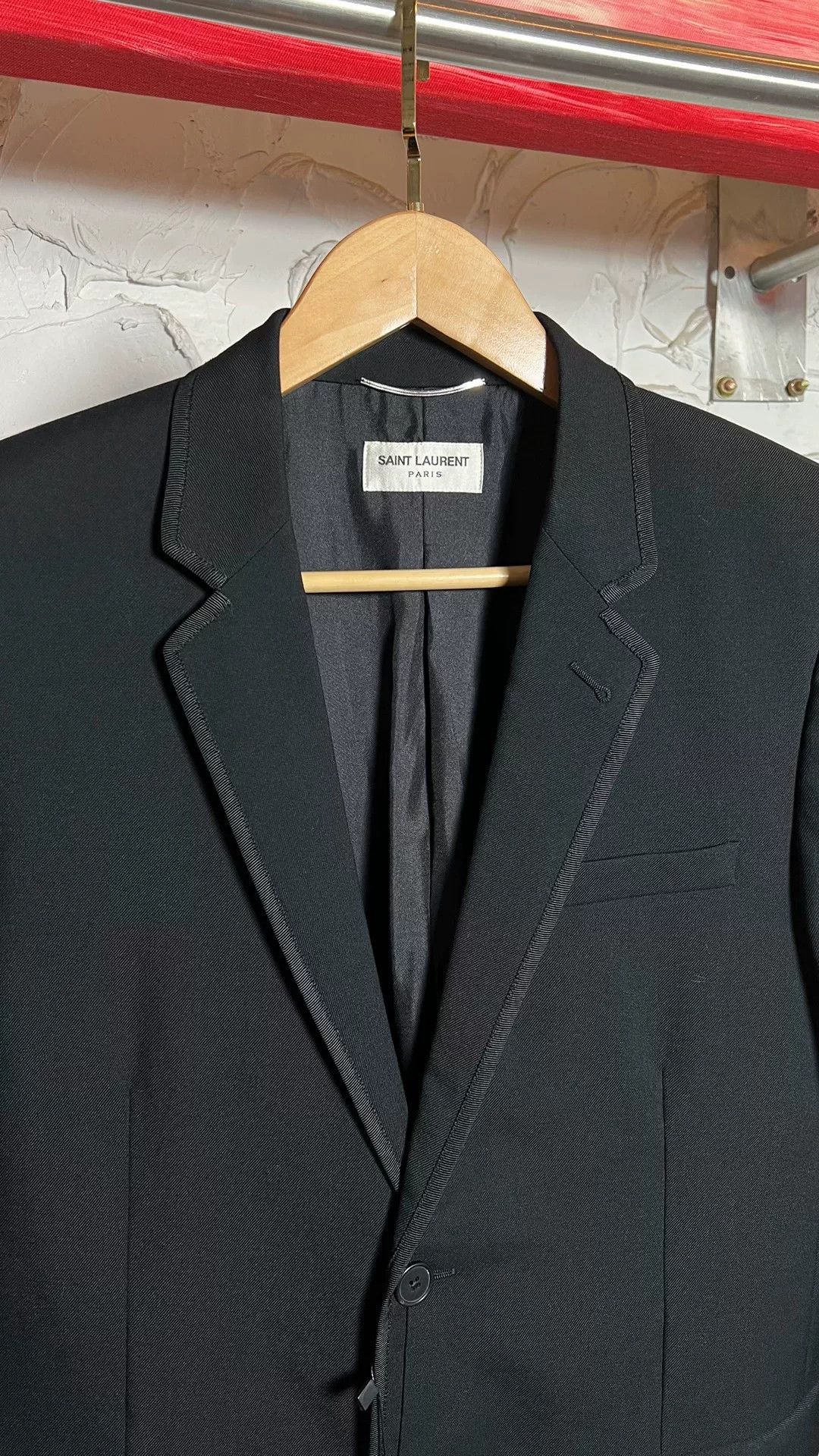 Saint Laurent Paris Saint Laurent Men's Black Blazer Size US M / EU 48-50 / 2 - 2 Thumbnail