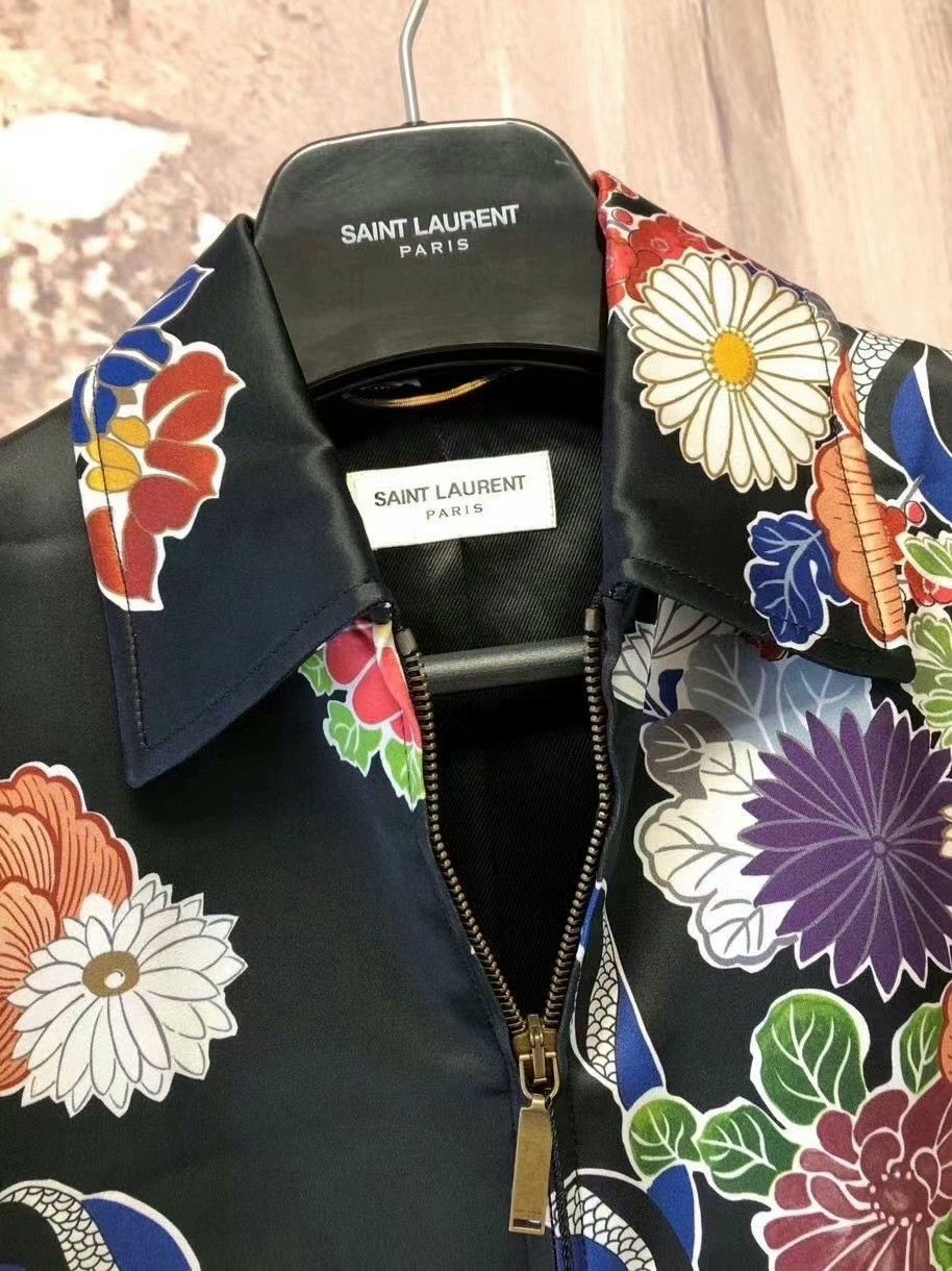 Saint Laurent Paris Saint Laurent SLP Floral Print Women's Jacket Size XXS / US 00 / IT 34 - 3 Thumbnail