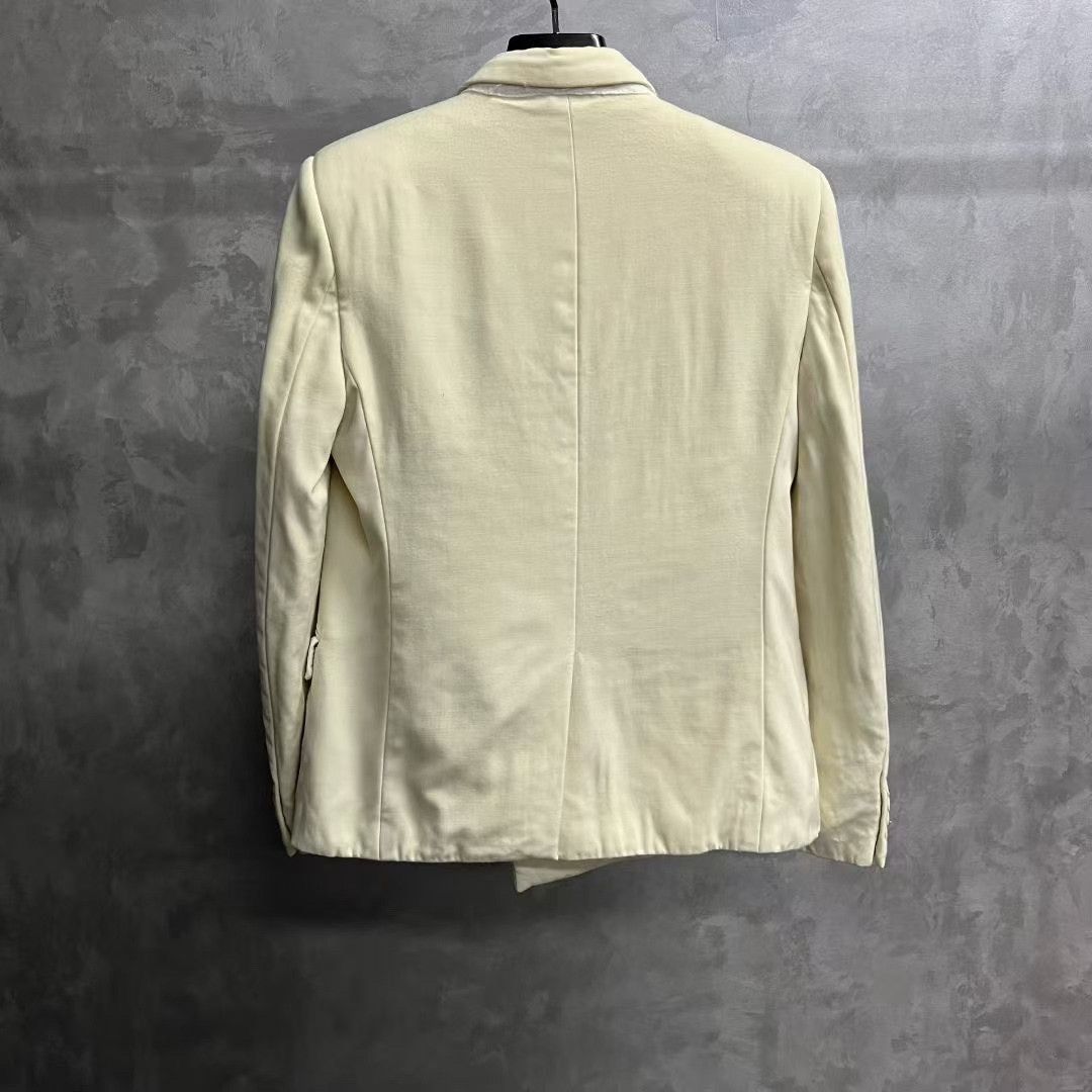 Saint Laurent Paris Saint Laurent Beige Double-Breasted Blazer Size US M / EU 48-50 / 2 - 2 Thumbnail