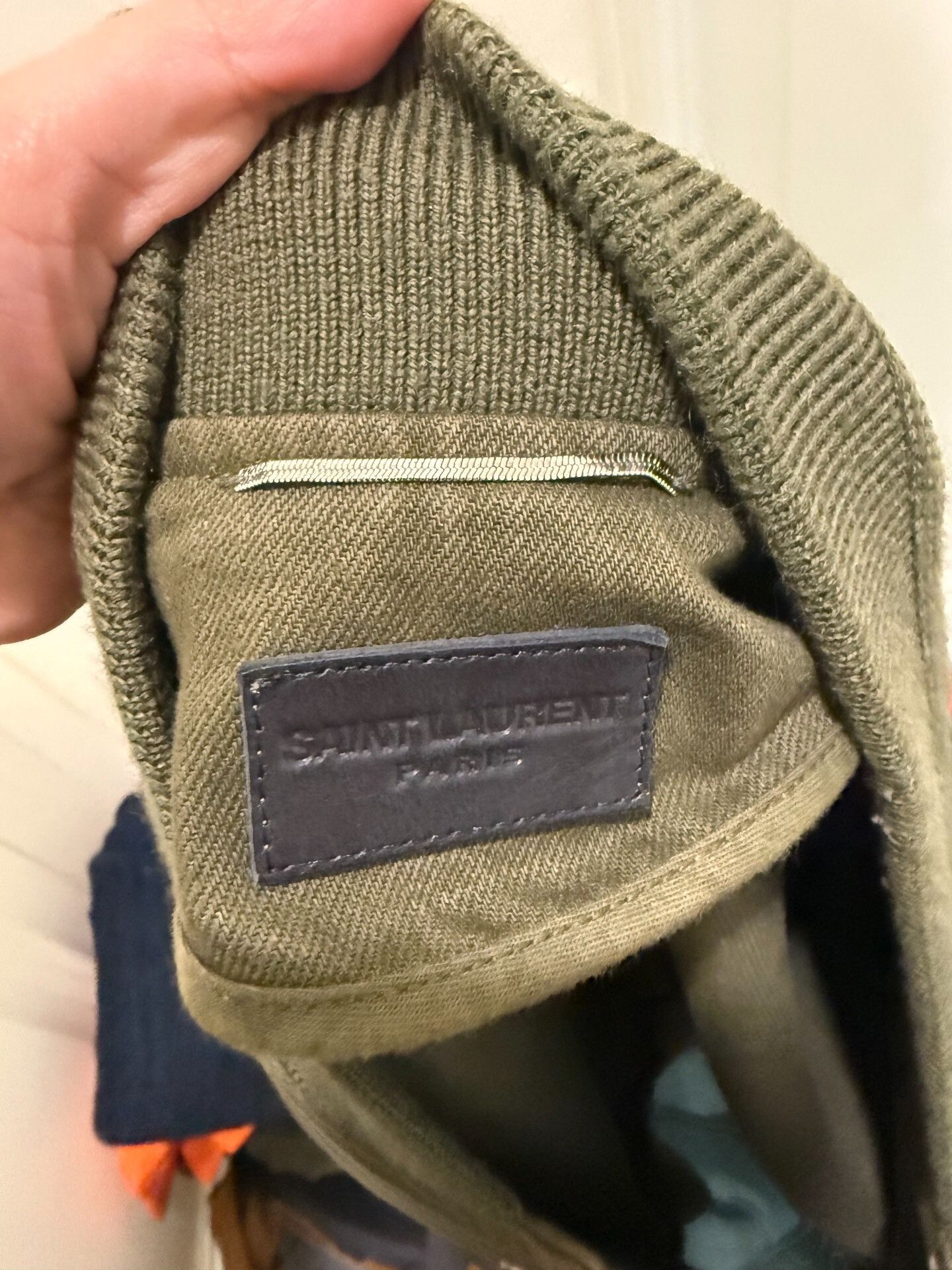 Saint Laurent Paris Saint Laurent Olive Green Badge Bomber Jacket Size US S / EU 44-46 / 1 - 2 Thumbnail