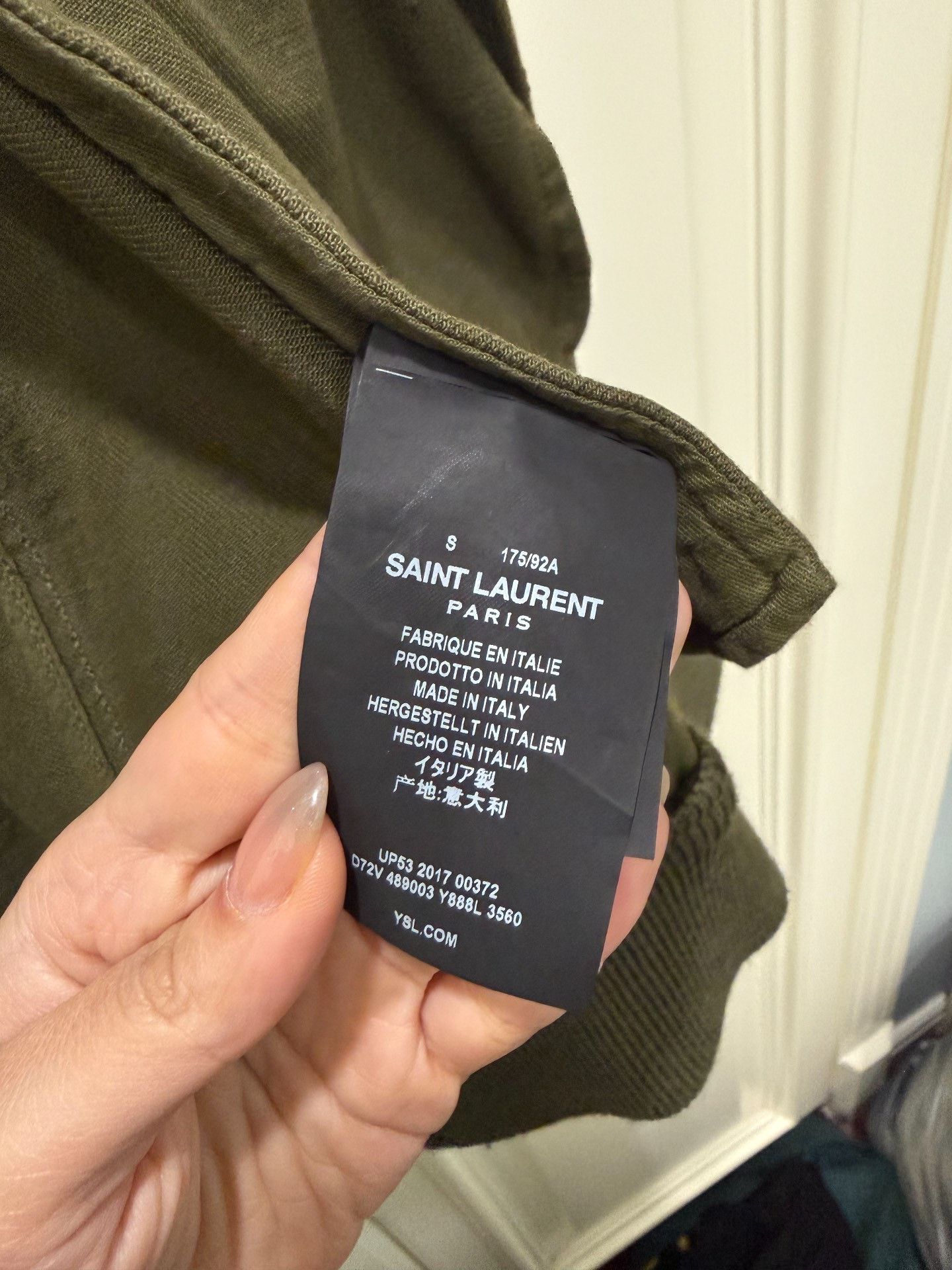 Saint Laurent Paris Saint Laurent Olive Green Badge Bomber Jacket Size US S / EU 44-46 / 1 - 4 Thumbnail