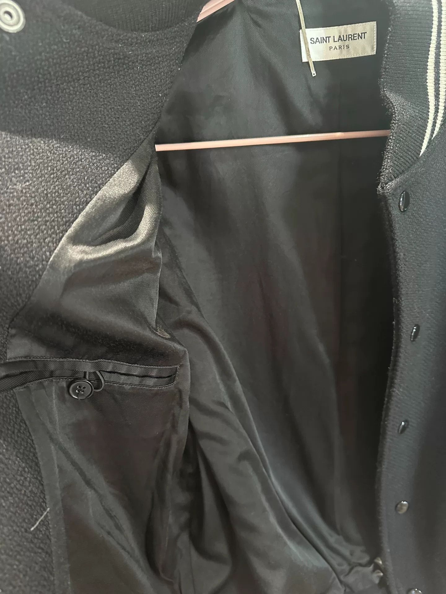 Saint Laurent Paris Saint Laurent Black White Baseball Jacket Size US M / EU 48-50 / 2 - 2 Thumbnail