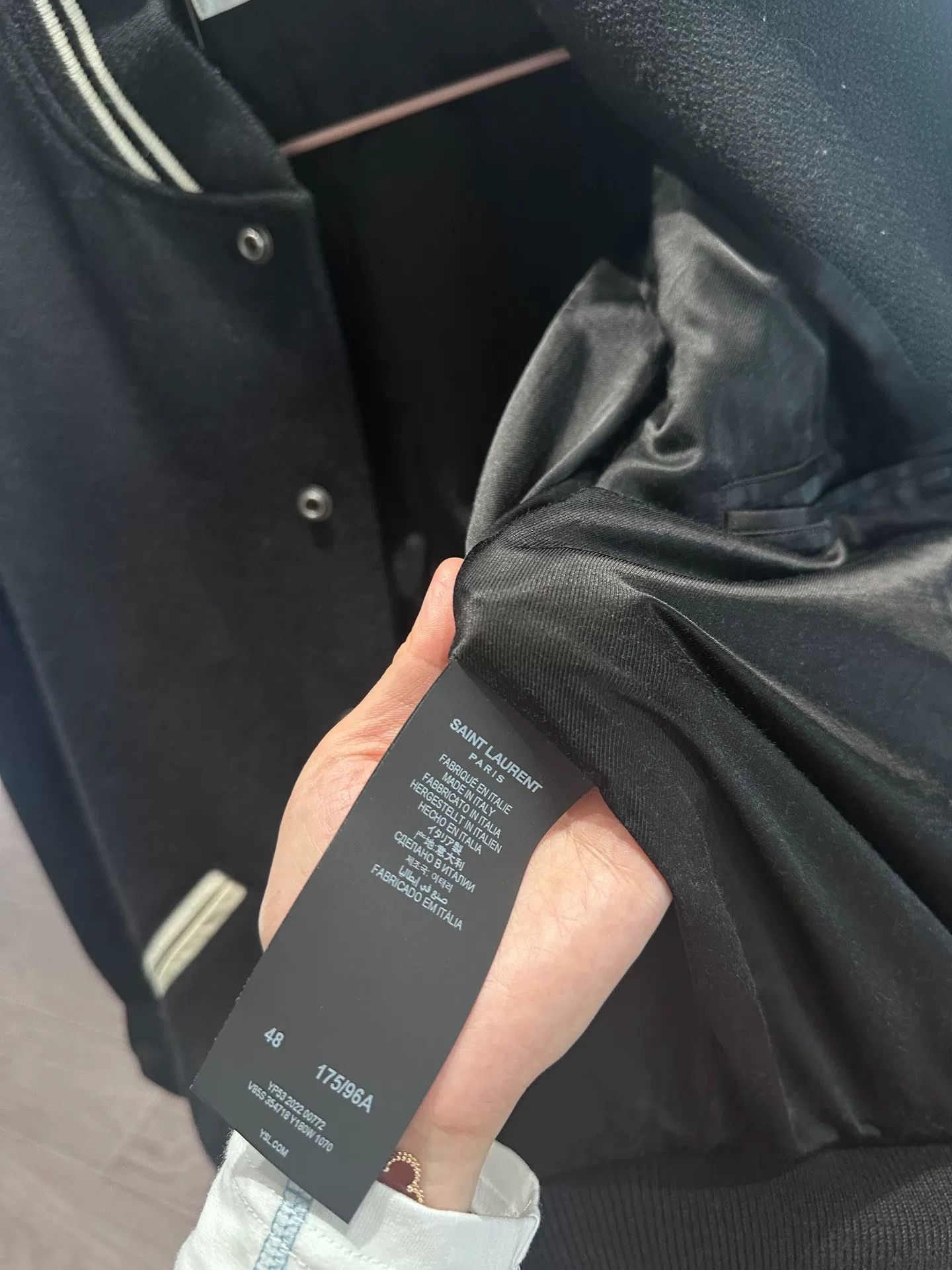 Saint Laurent Paris Saint Laurent Black White Baseball Jacket Size US M / EU 48-50 / 2 - 3 Thumbnail