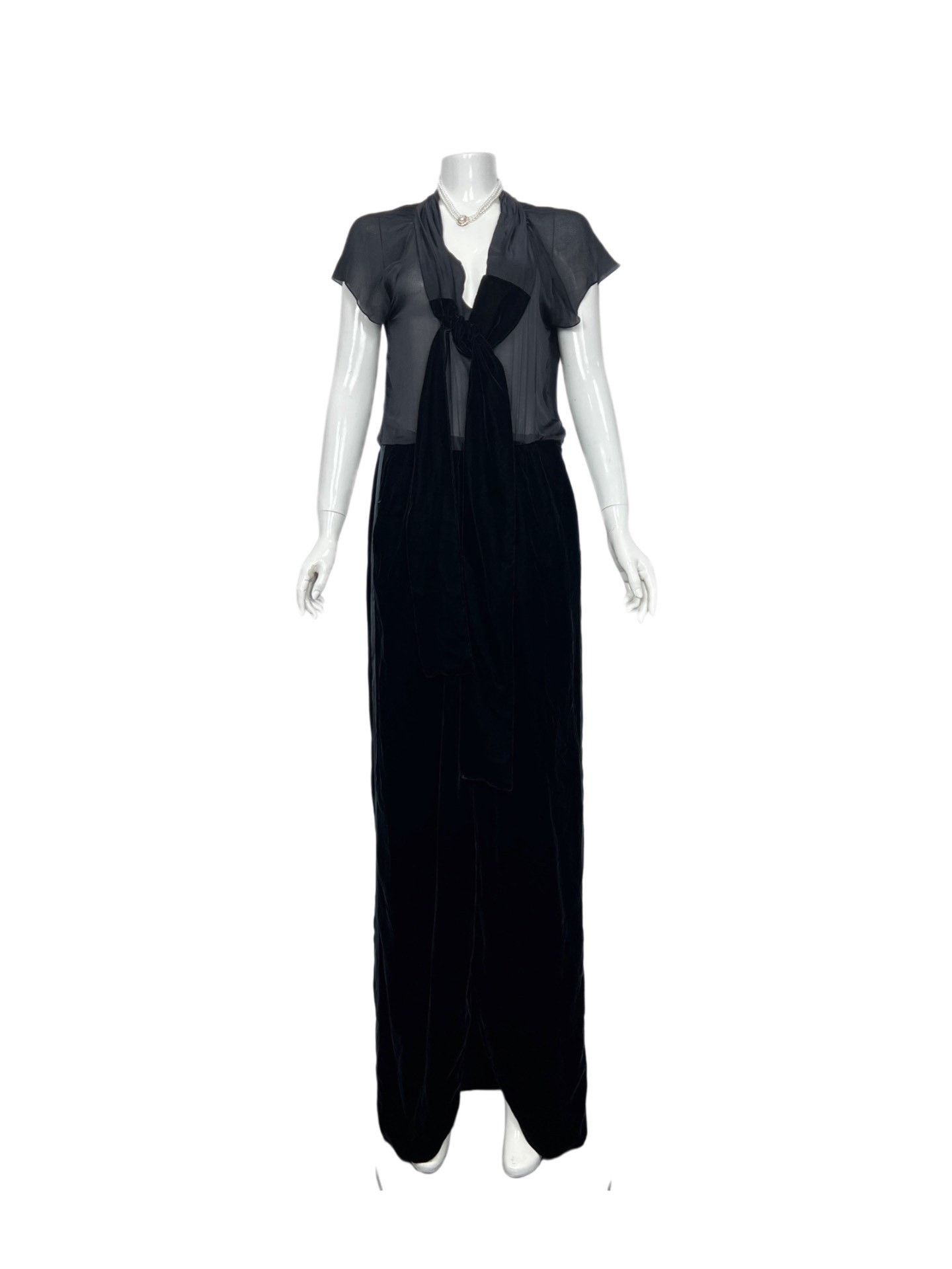 Saint Laurent Paris Yves Saint Laurent Velvet Silk Evening Dress Size M / US 6-8 / IT 42-44 - 3 Thumbnail