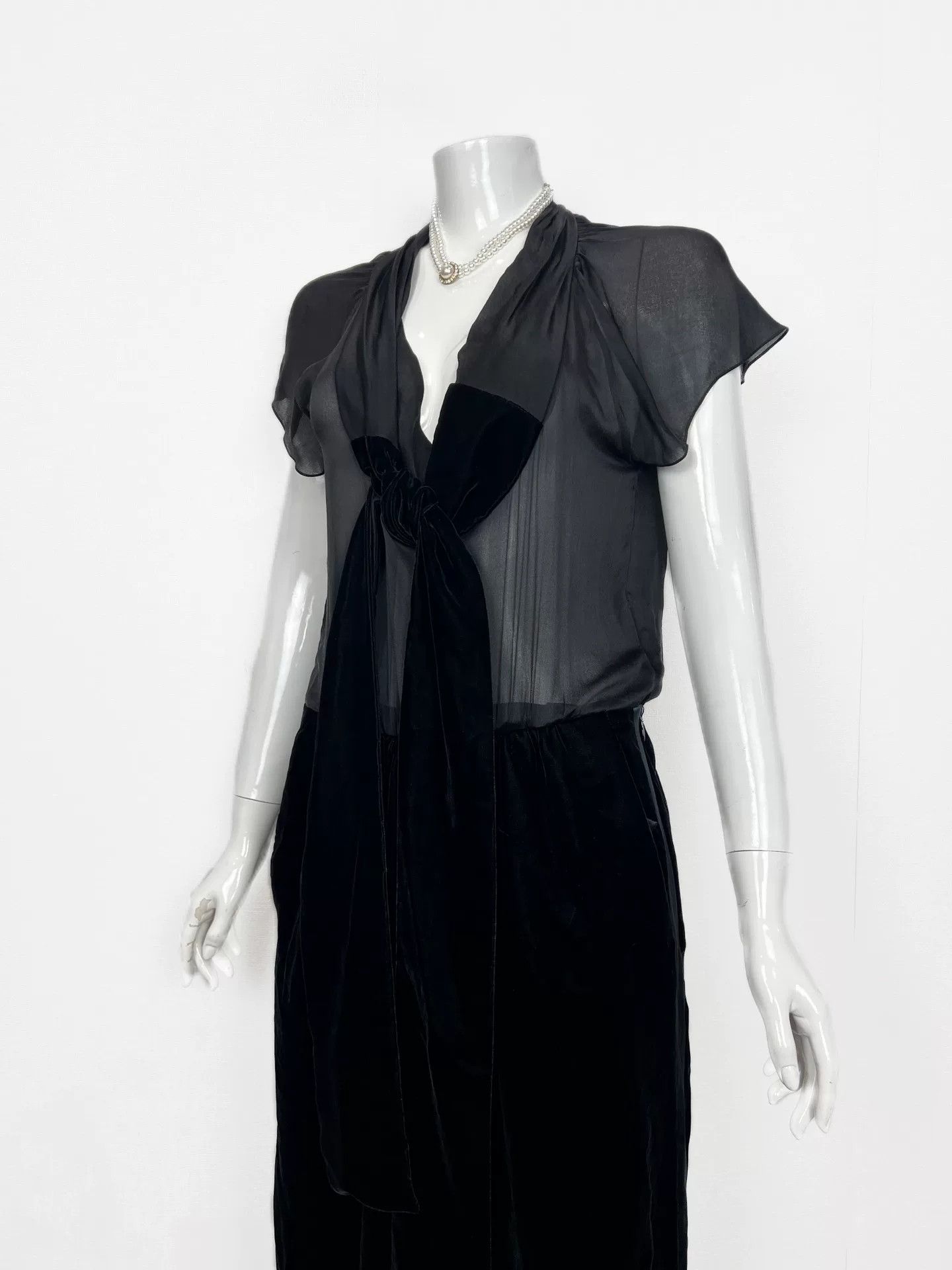 Saint Laurent Paris YSL Velvet Silk Evening Dress Size M / US 6-8 / IT 42-44 - 2 Thumbnail